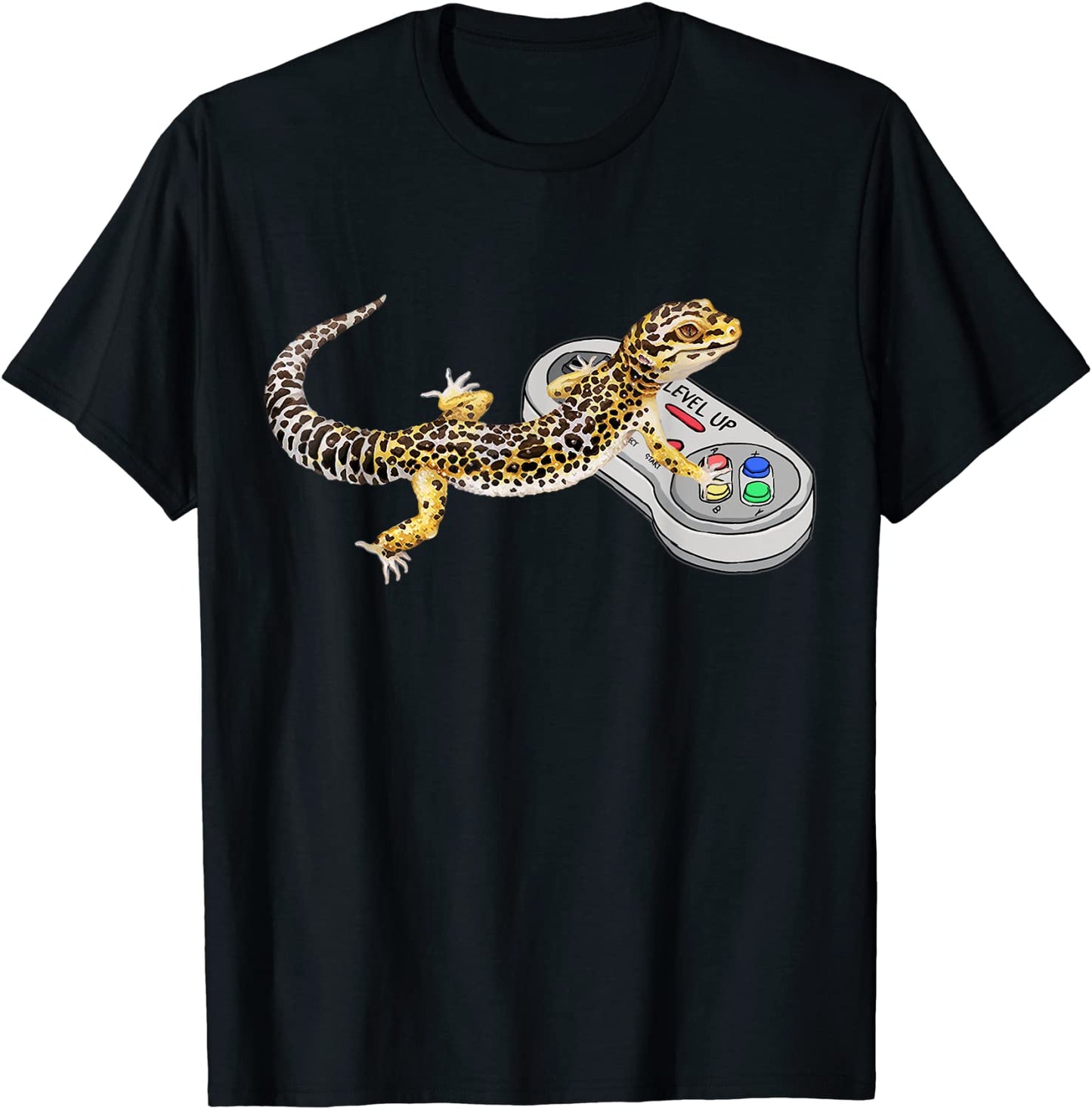 Leopard Gecko Playing Video Game Lizard Reptiles Gamers T-Shirt