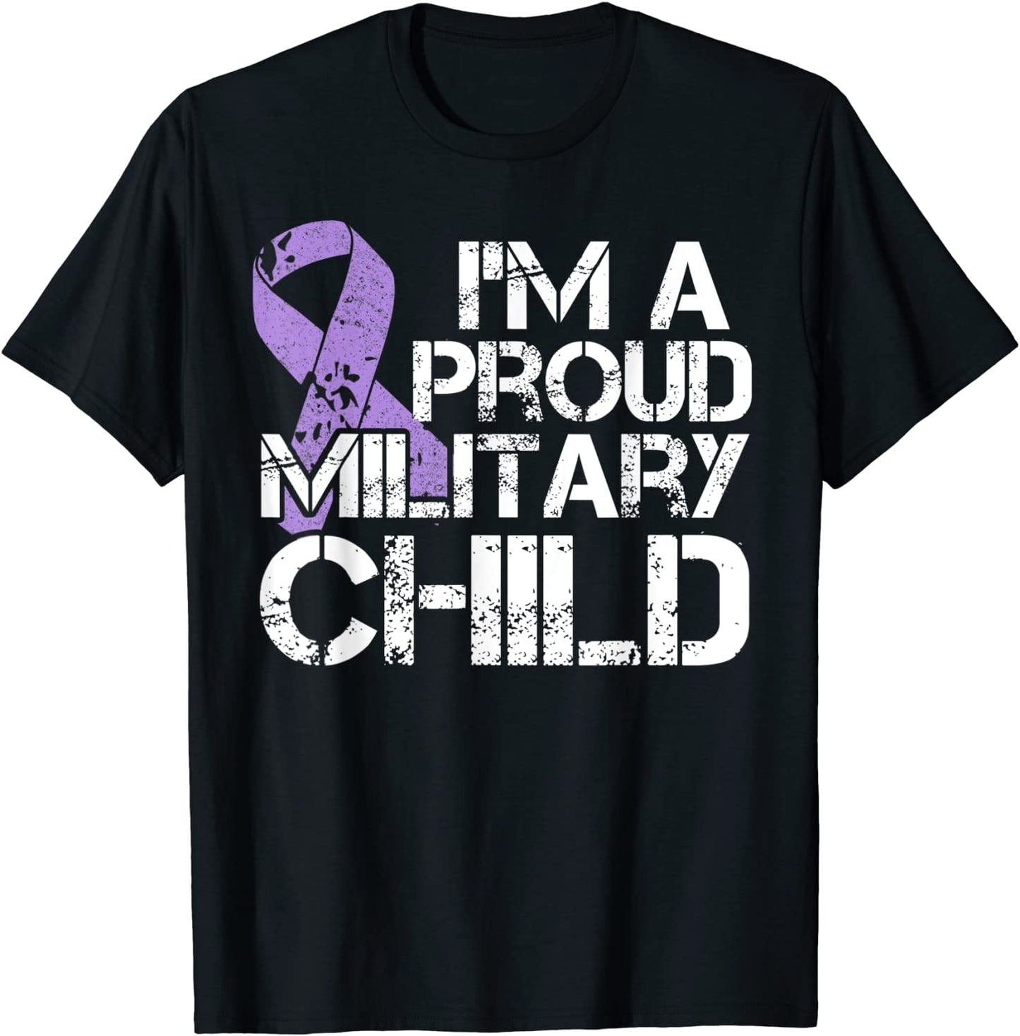 Military Child Month Boys T-shirt Purple Up Brat Kids Tshirt T-Shirt