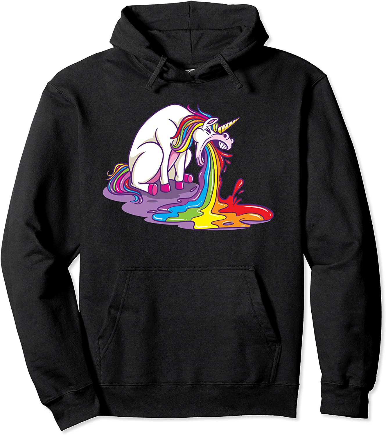 Unicorn Puking Rainbow Pullover Hoodie