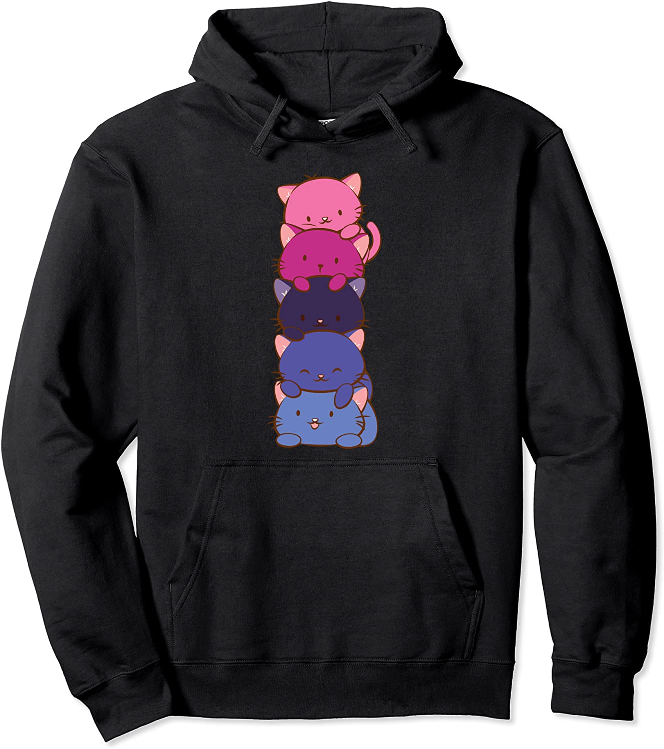 Omnisexual Pride Flag Cute LGBTQ Kawaii Cat Pullover Hoodie