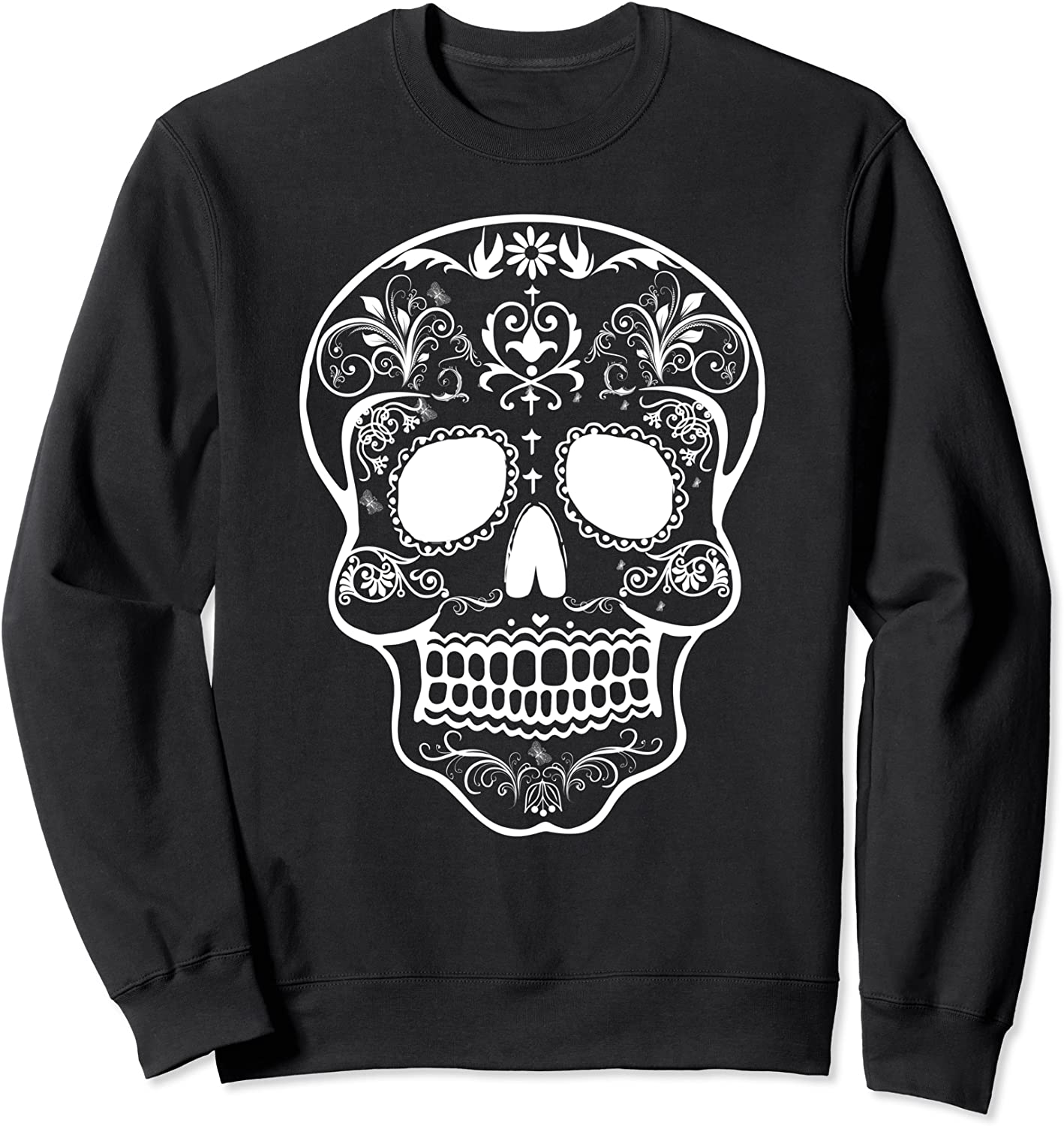 Sugar Skull Black and White Day of the Dead Sweatshirt