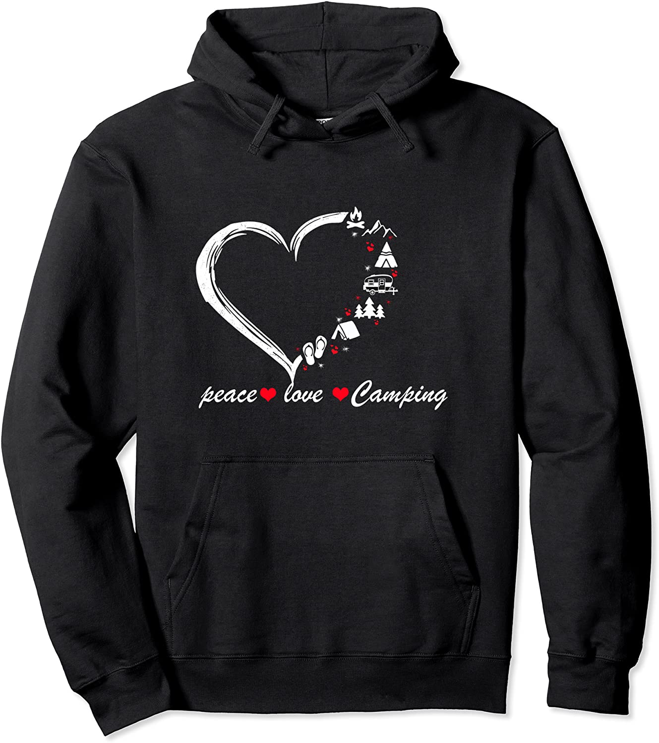 Peace love camping heart camping lady funny tee Pullover Hoodie