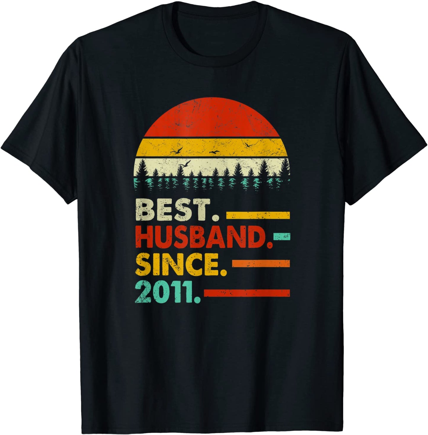 Mens 10 Year Wedding Anniversary Gift Him Best Husband Since 2011 T-Shirt