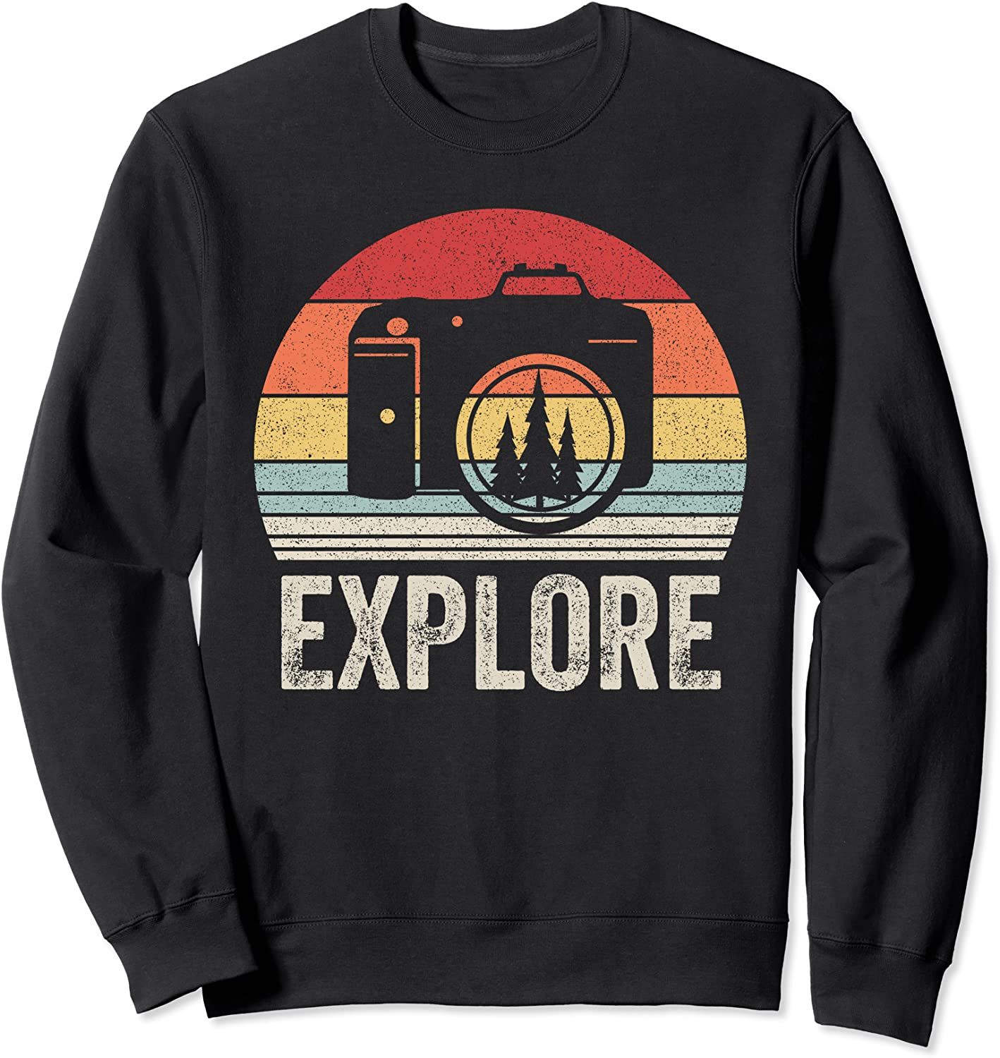 Vintage Retro Explore Camera Photography Sweatshirt