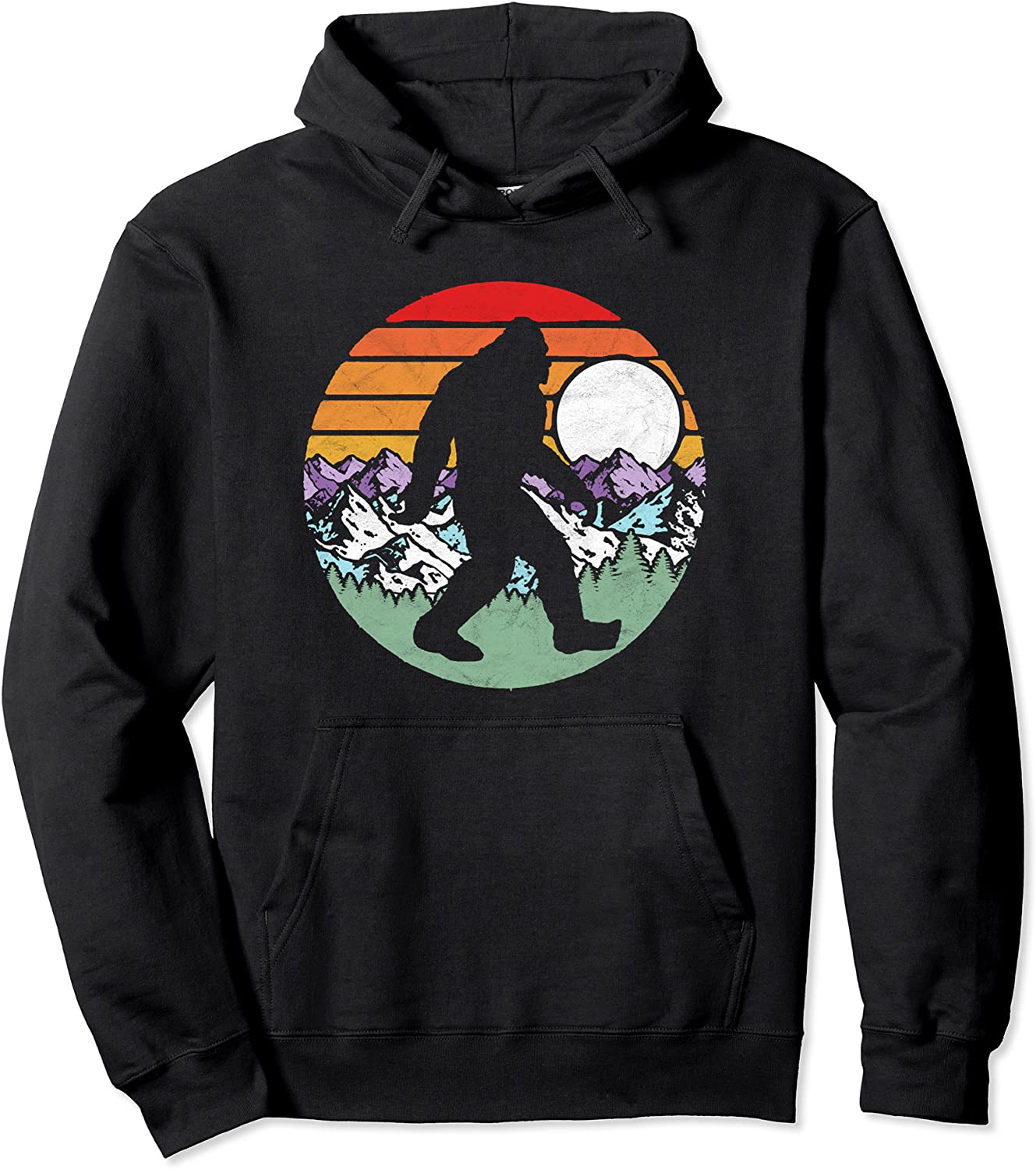 Bigfoot Nature Trees Mountains Outdoor Design Hoodie