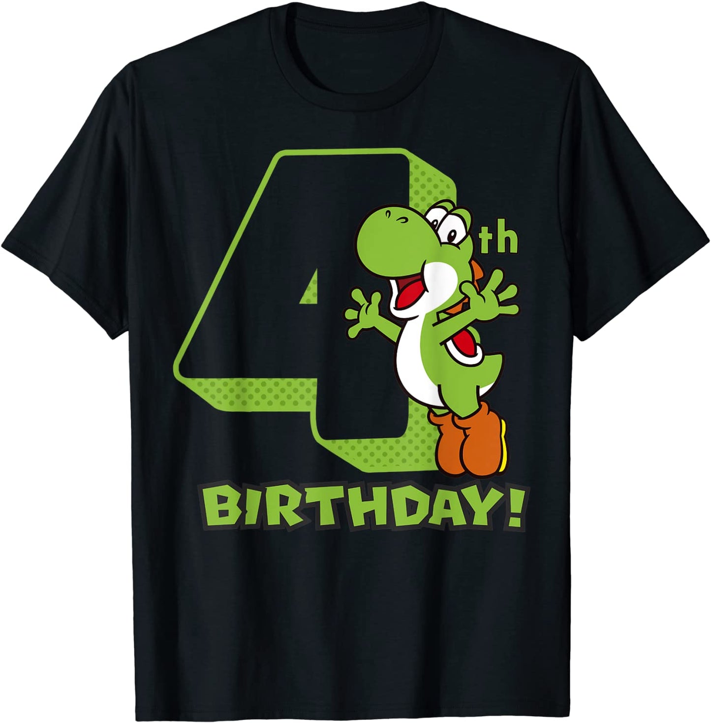 Super Mario Yoshi 4th Birthday Action Portrait T-Shirt