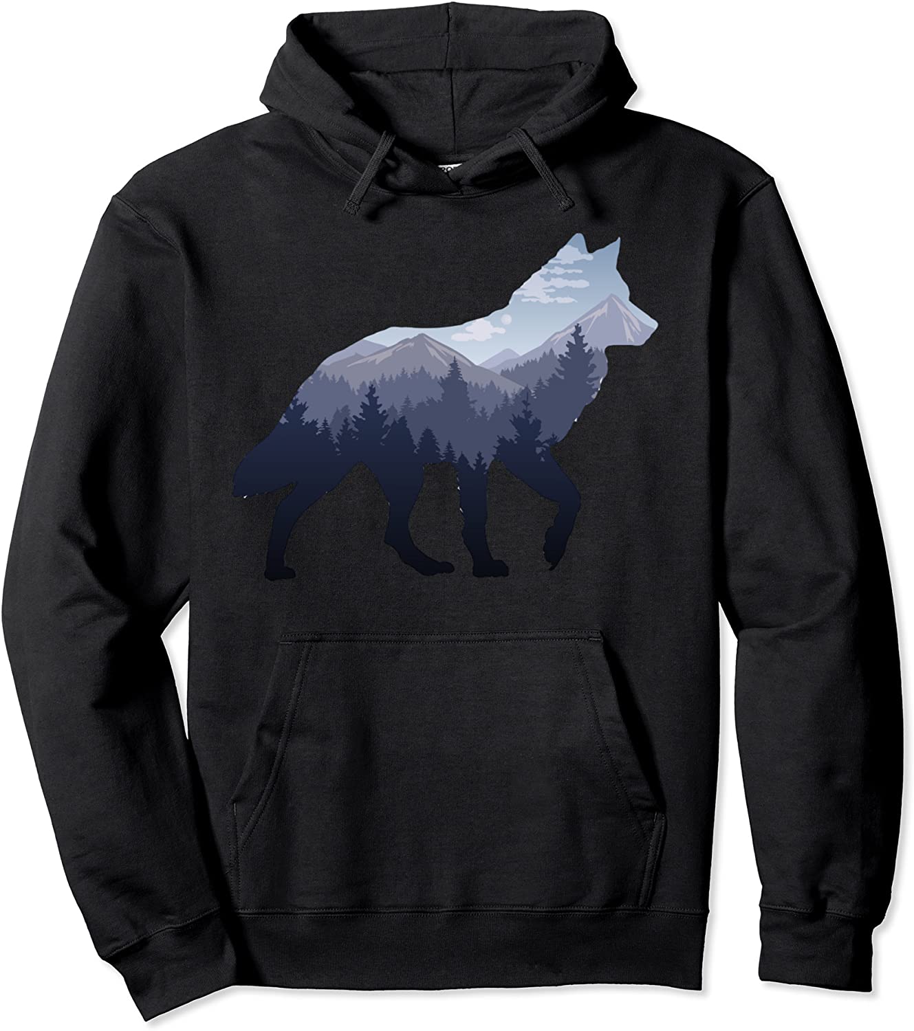 Lone Wolf Survives The Mountain Silhouette Art Hoodie Shirt
