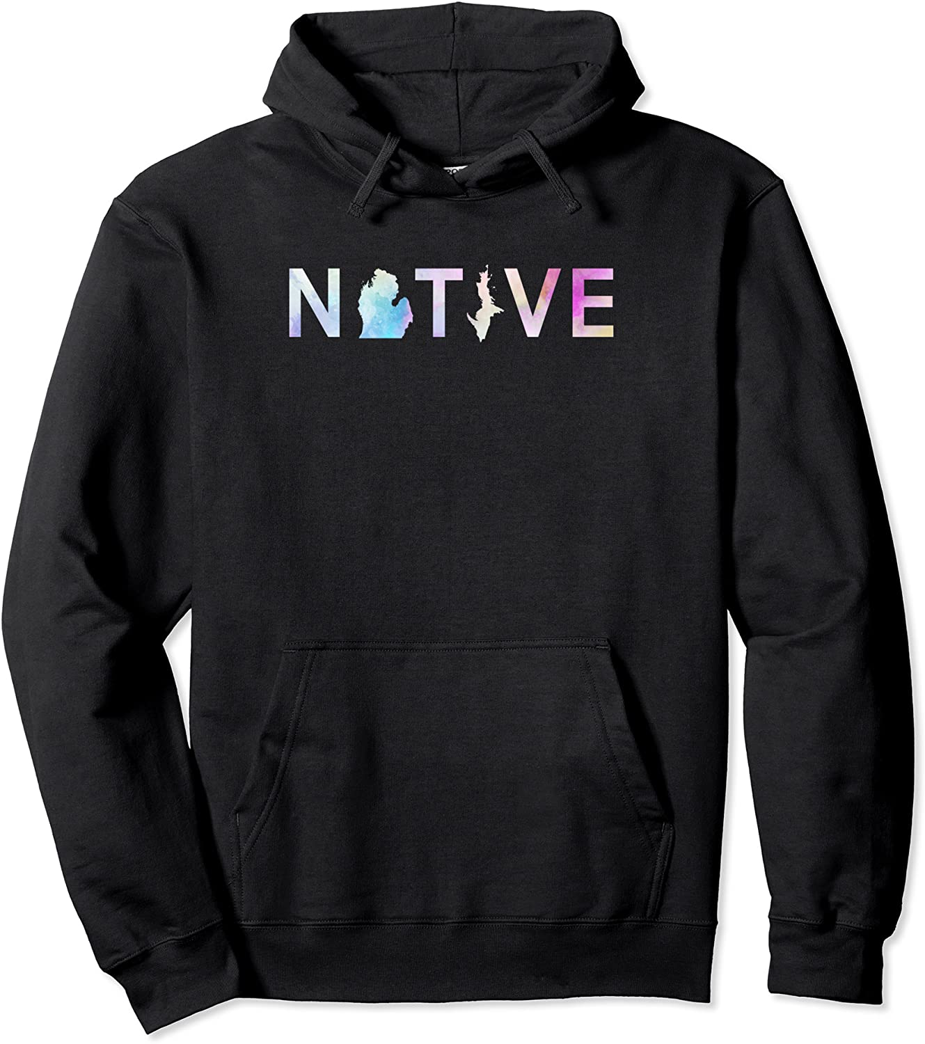Native Michigander Michigan Mitten State Watercolor Pullover Hoodie