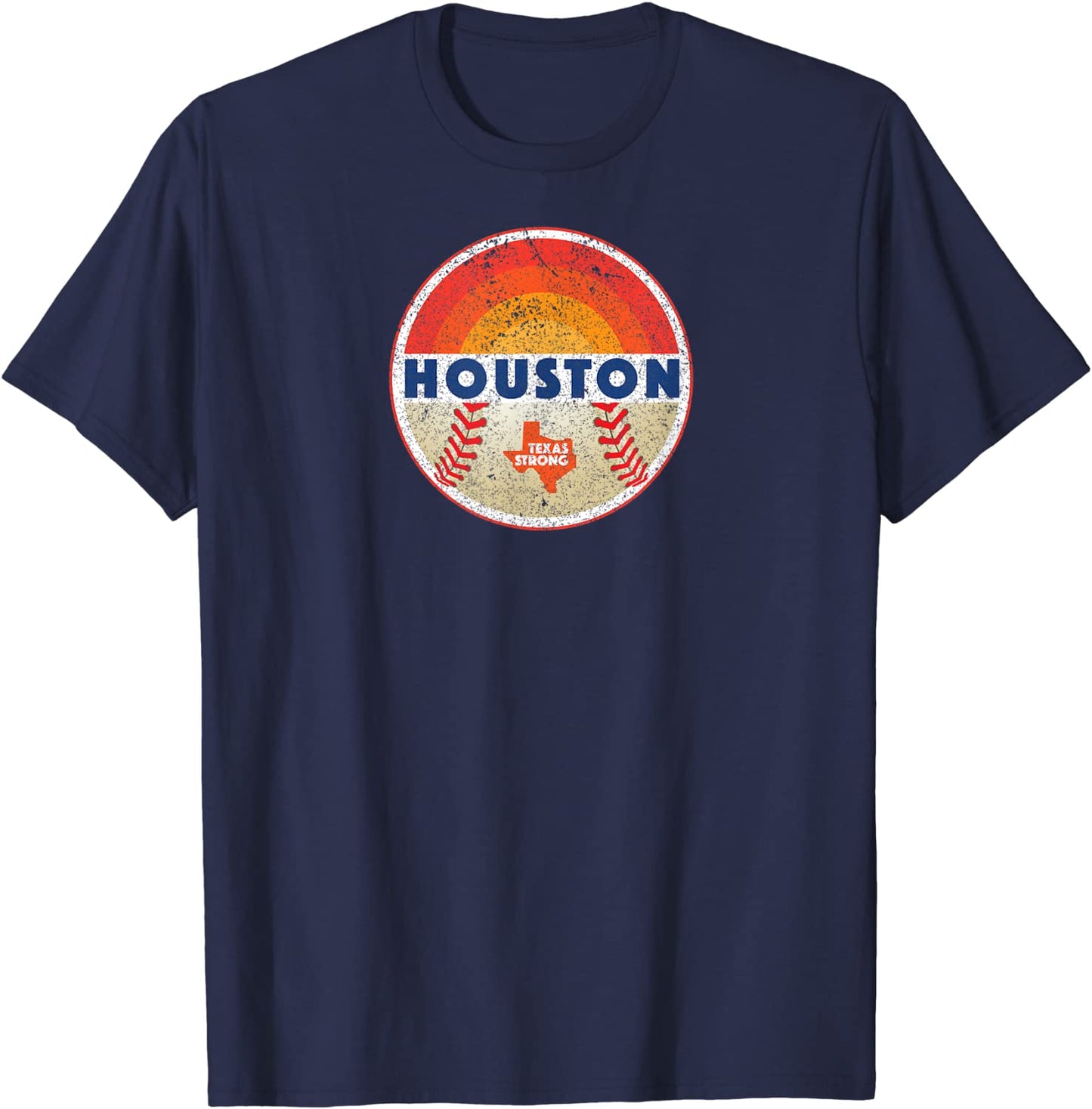 Retro Vintage Houston Texas Strong Baseball Graphic T-Shirt