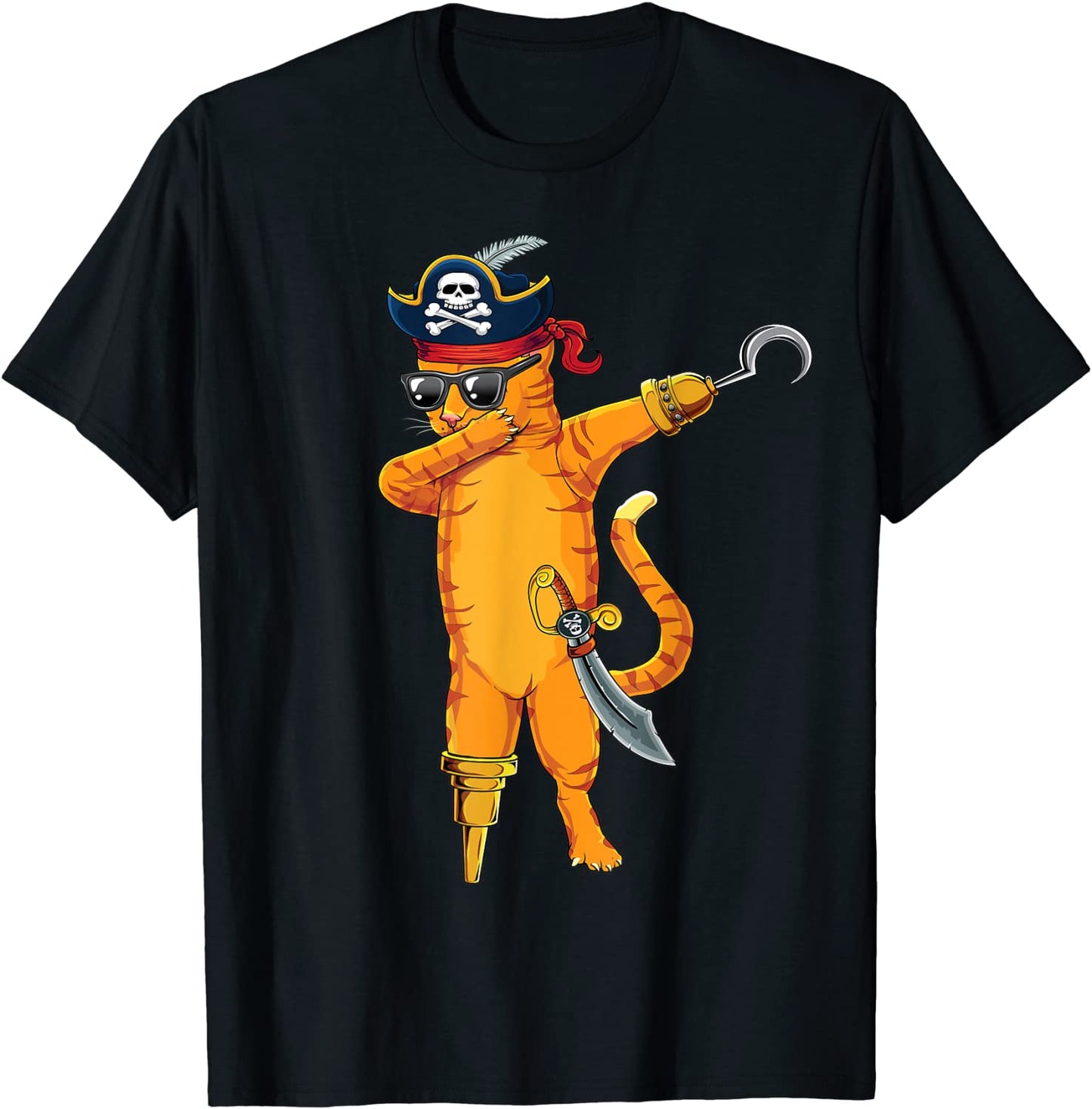 Dabbing pirate sunglasses cat- Dab kitten lover T-Shirt