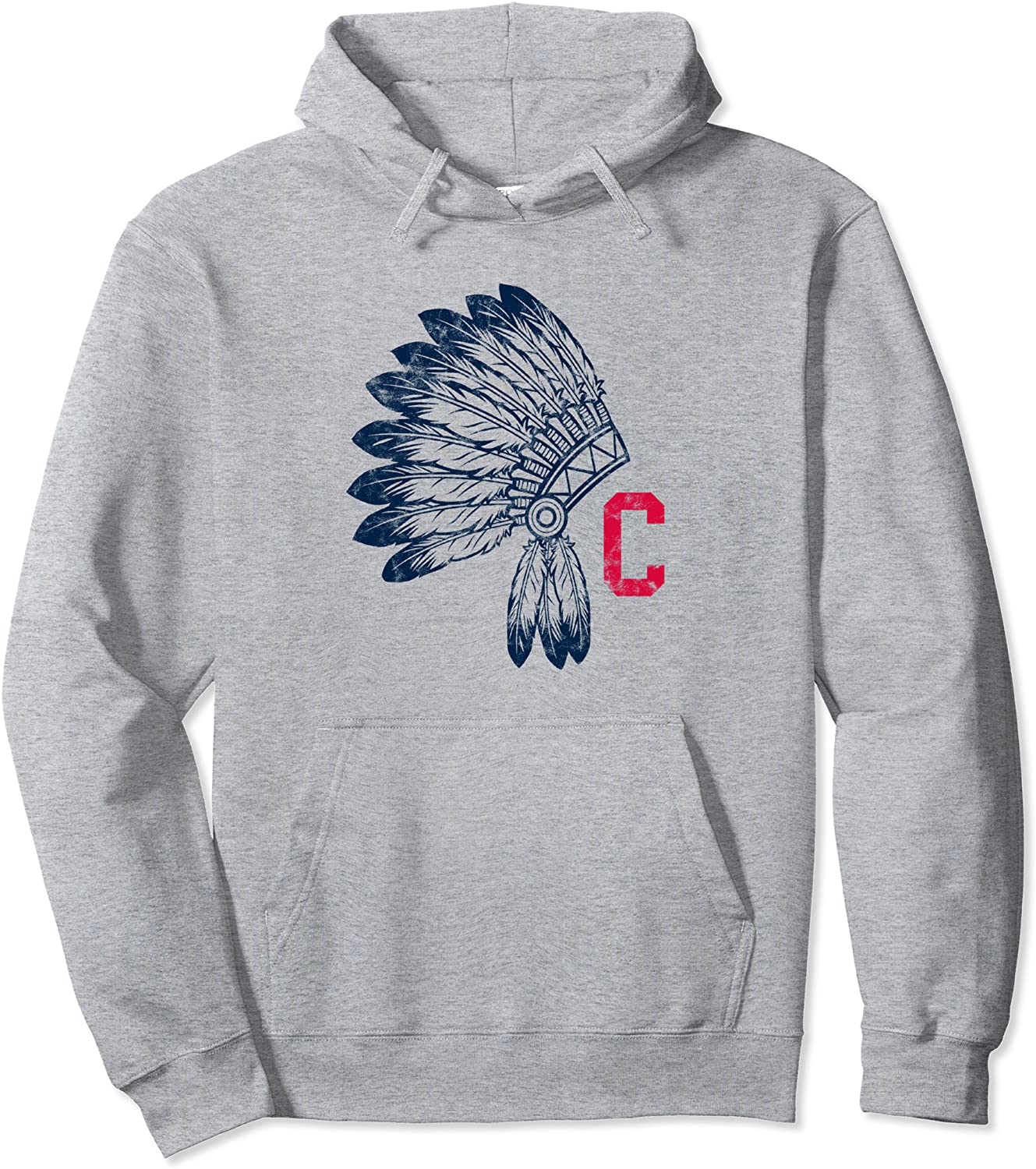 Block C with Native American Headdress Cleveland Hoodie