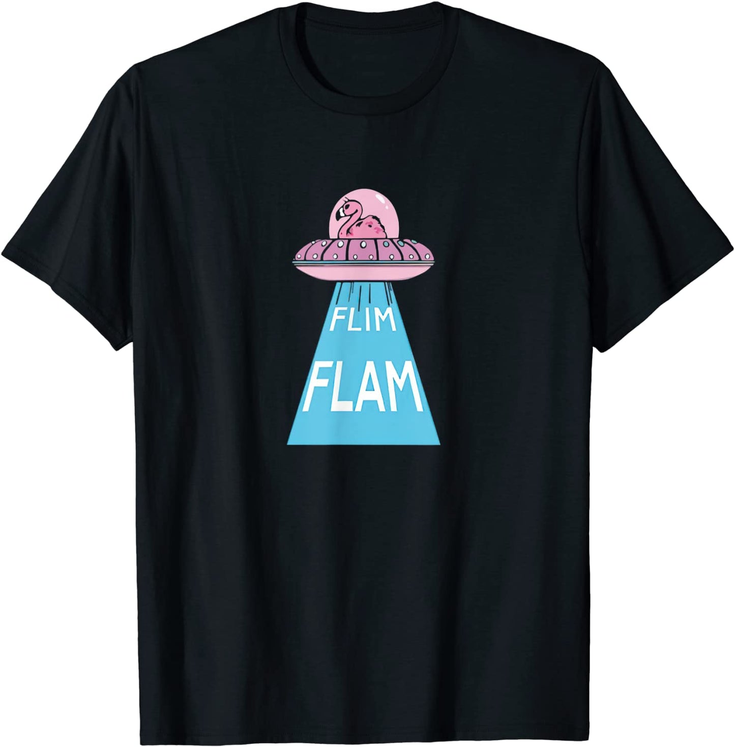 The UFO Flamingo Play Game Style T-Shirt