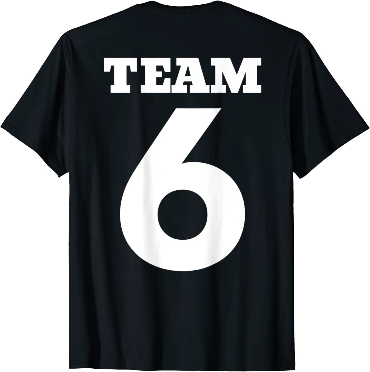 Team Number 6 Sports Shirt - Back Print Training Soccer T-Shirt