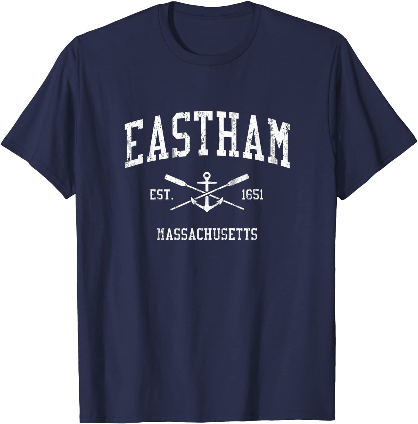 Eastham MA Vintage Crossed Oars Boat Anchor Sports T-Shirt