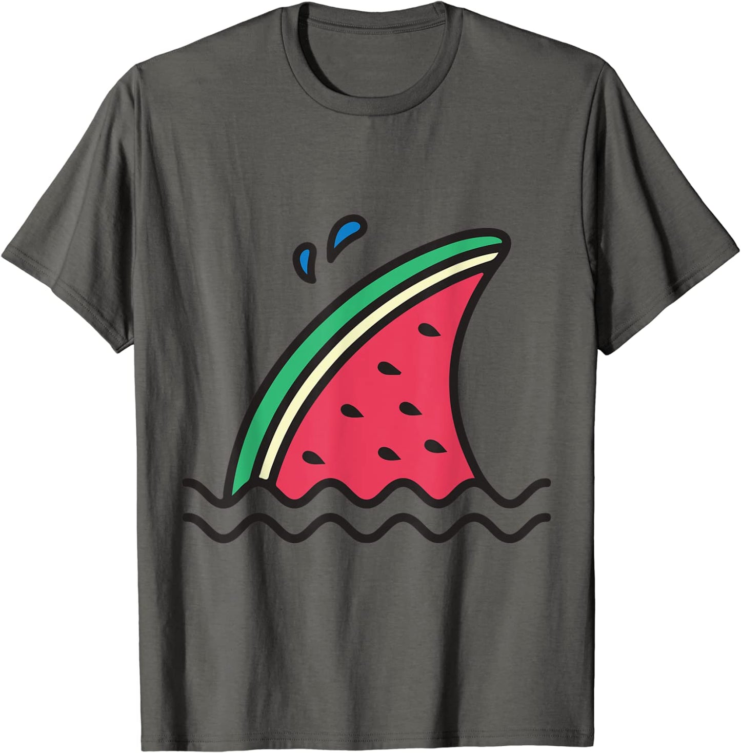 Kawaii Watermelon Shark Fin Funny Family Summer Vacation T-Shirt