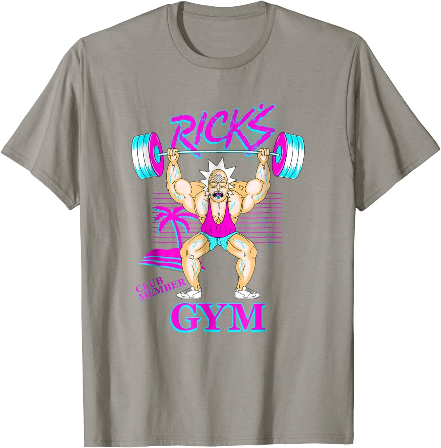 Rick Morty Ricks Gym Neon Beach T-shirt