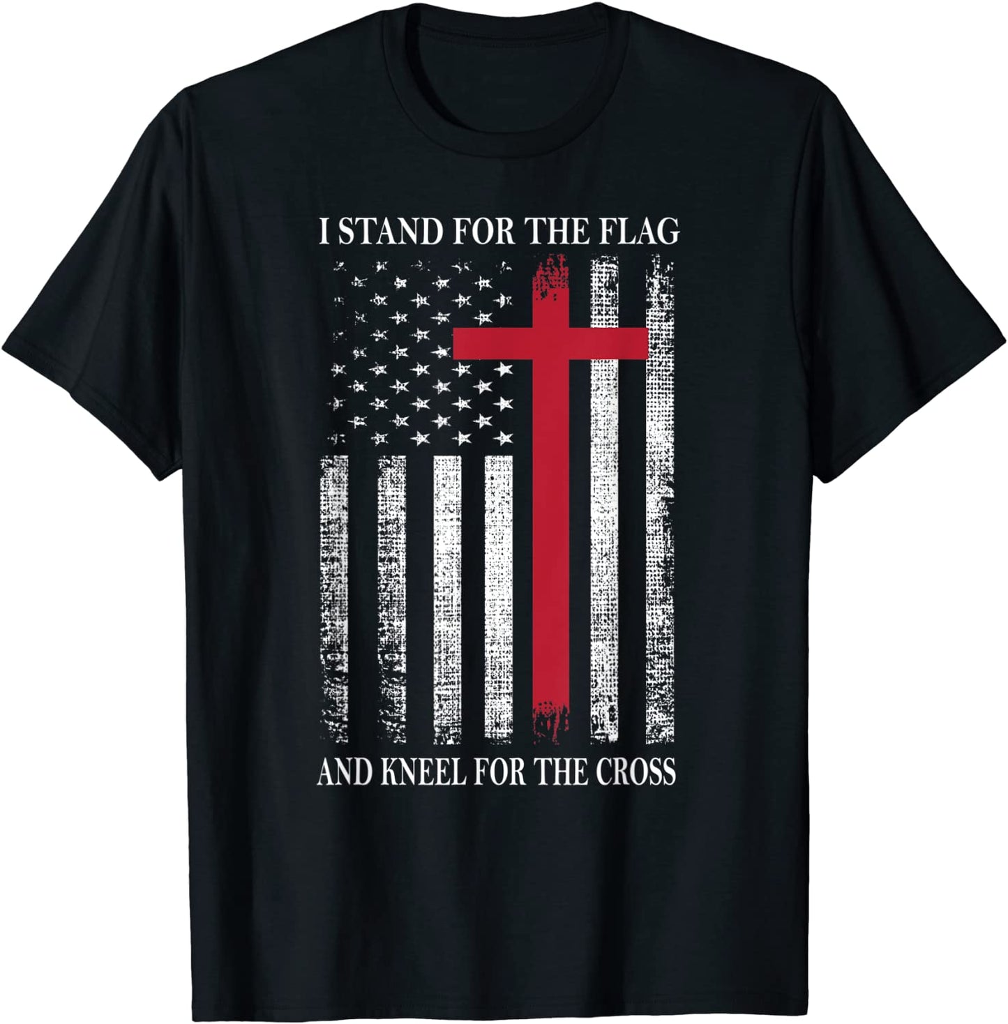 I Stand for the Flag and Kneel for the Cross Shirt USA Flag T-Shirt