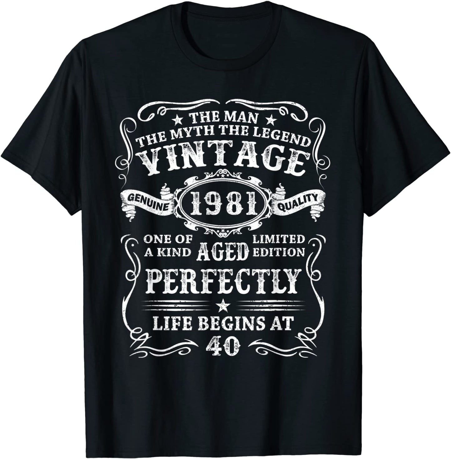 Mens 40 Years Old Gift Vintage 1981 Man Myth Legend 40th Birthday T-Shirt