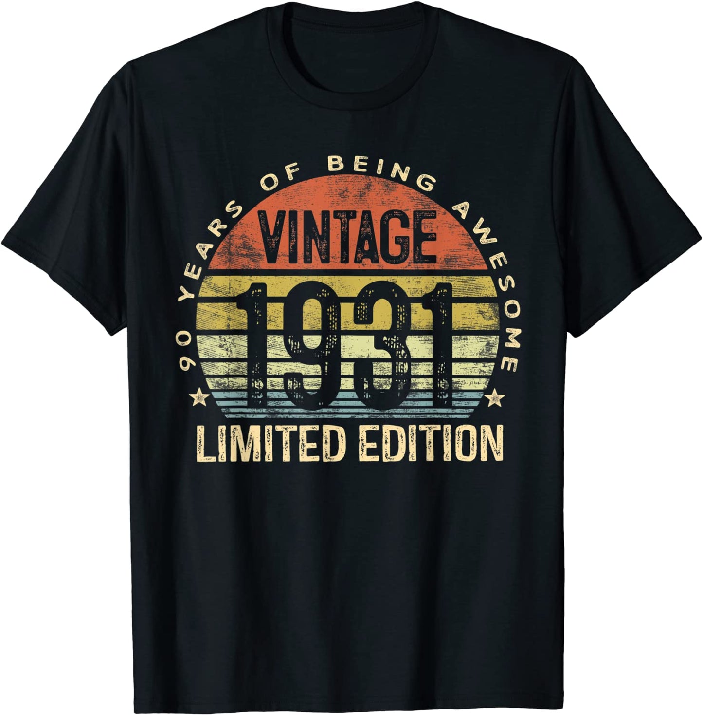 90 Year Old Gifts Vintage 1931 Limited Edition 90th Birthday T-Shirt