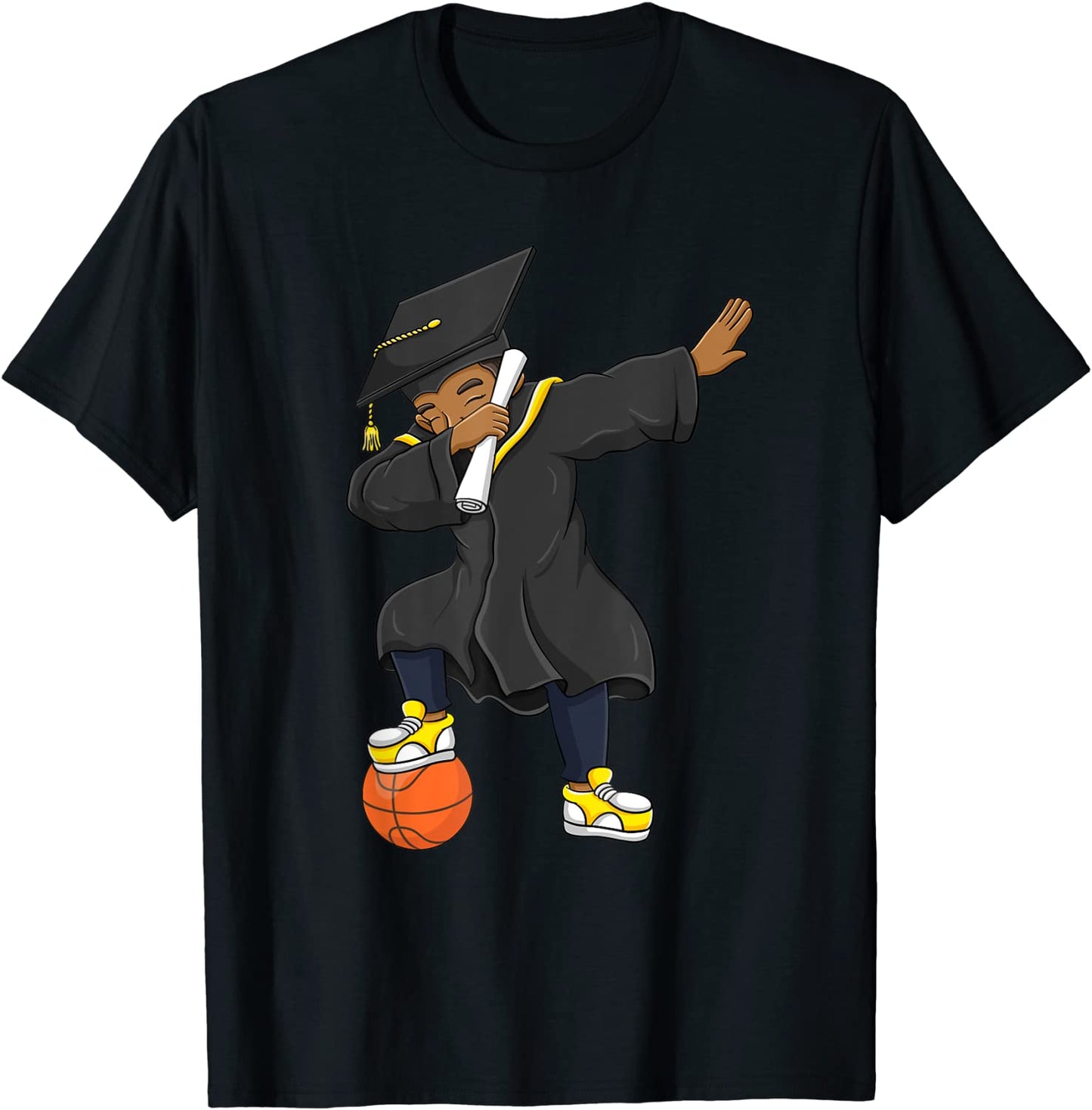 Dabbing Senior Class Of 2021 Graduation Basketball Sport Boy T-Shirt