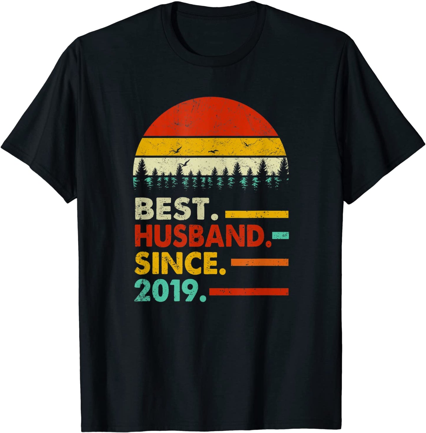 Mens 2 Year Wedding Anniversary Gift Him Best Husband Since 2019 T-Shirt