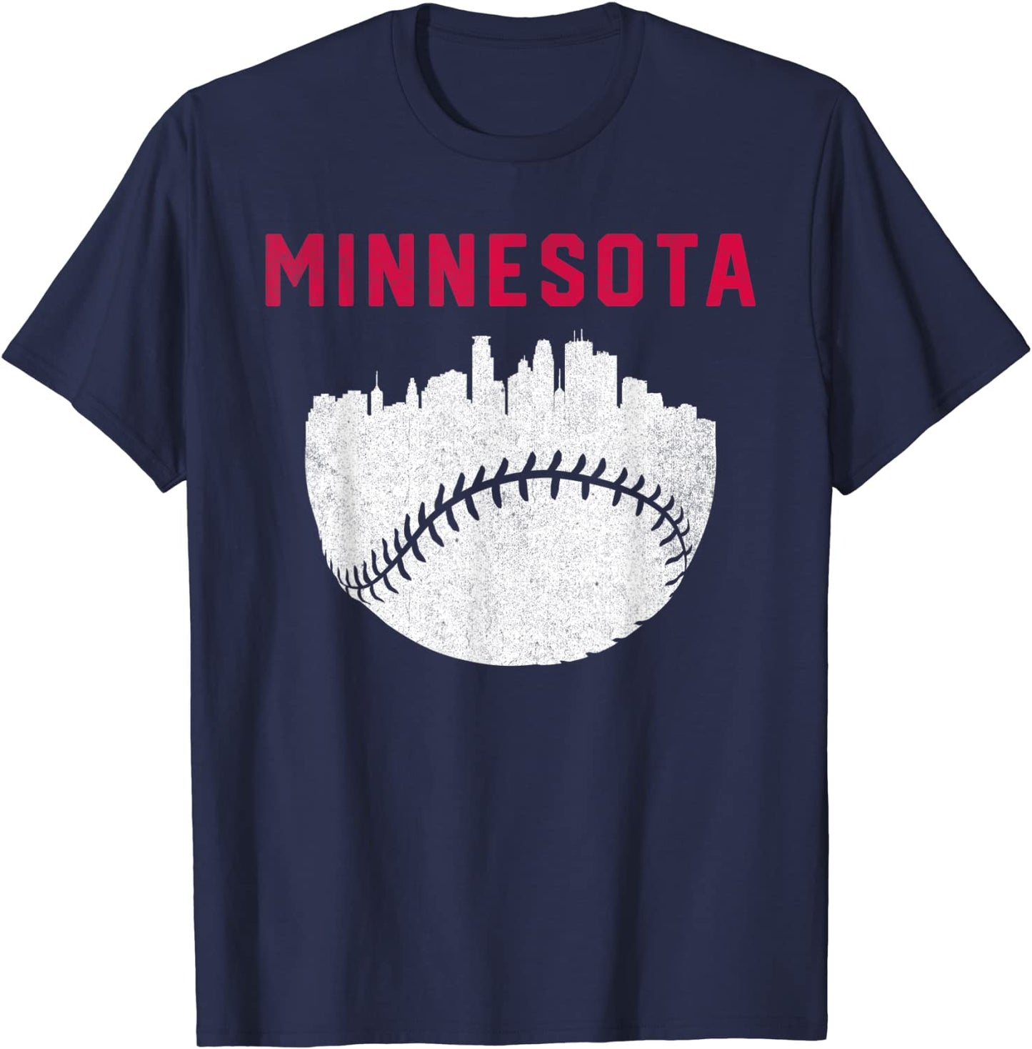 Cool Minnesota Baseball Minneapolis Skyline T-Shirt