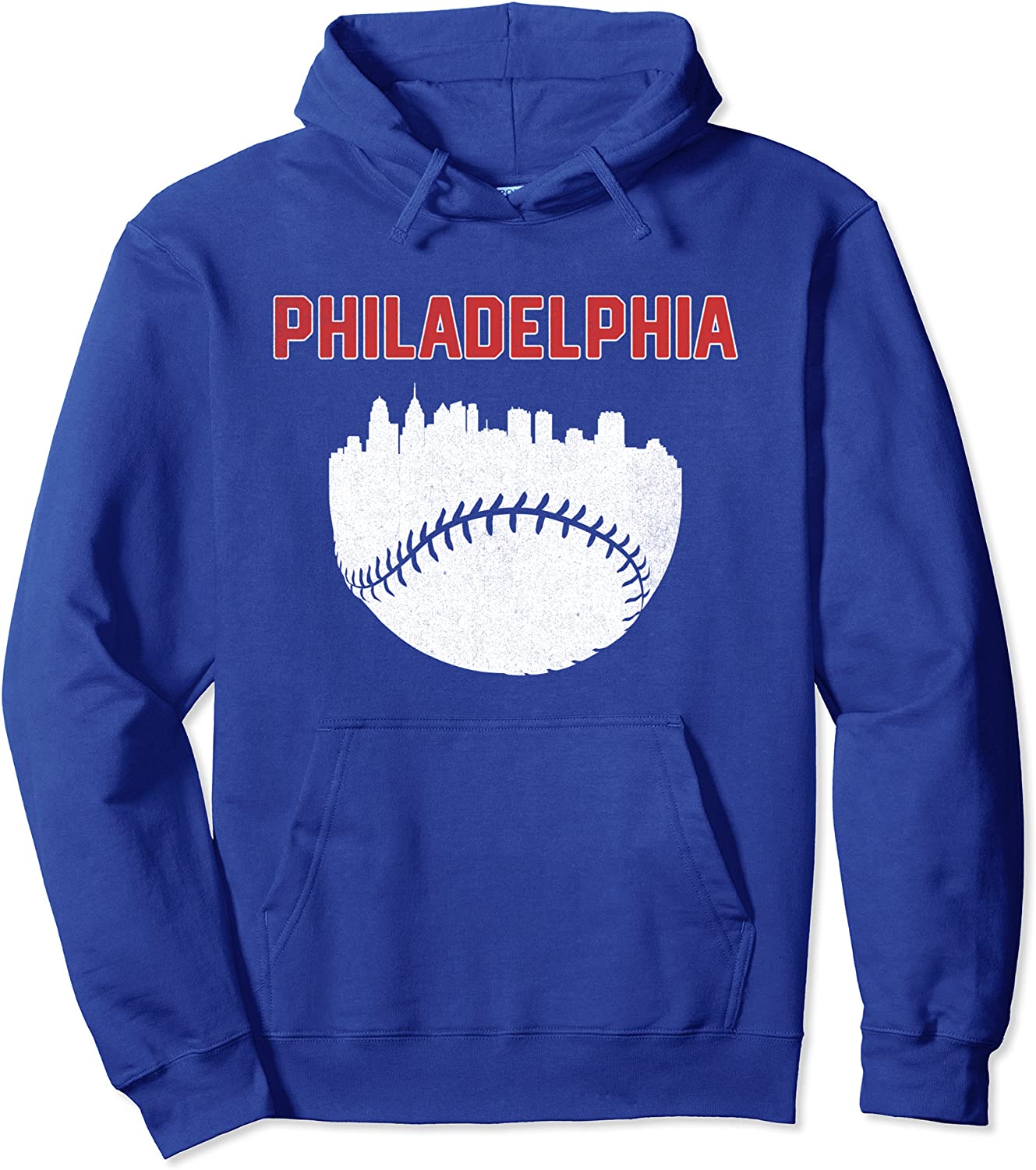 Vintage Philadelphia PA Cityscape Baseball Retro Pullover Hoodie