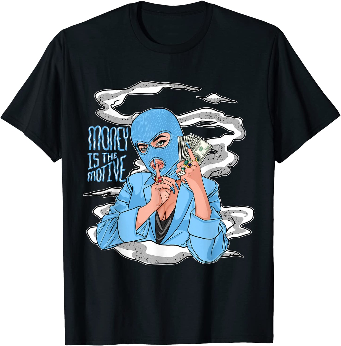 Mens MITM Graphic Tee Matching Jordan 4 University Blue T-Shirt