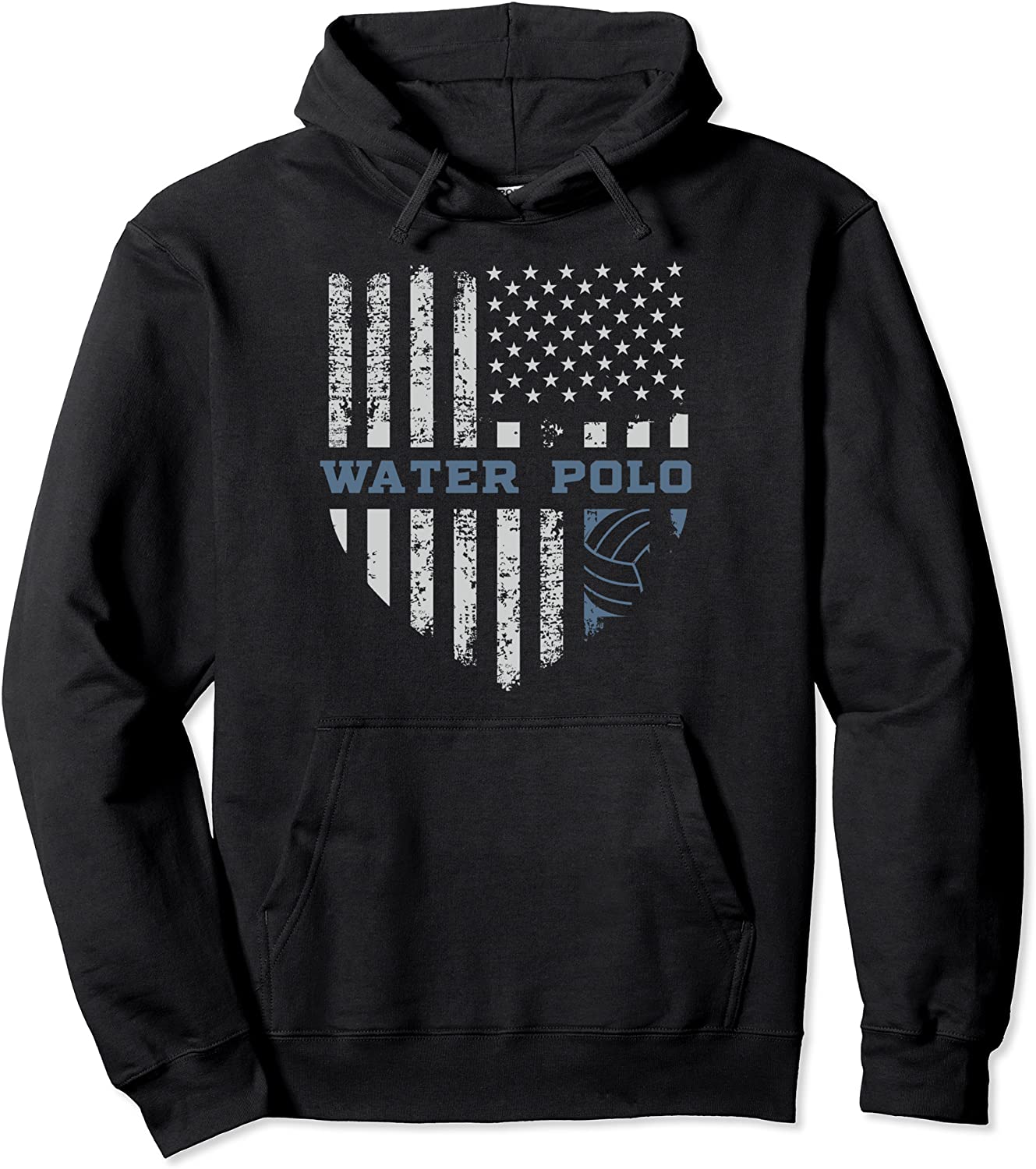 USA Flag Vintage Water Polo Lovers Gift Design Present Pullover Hoodie