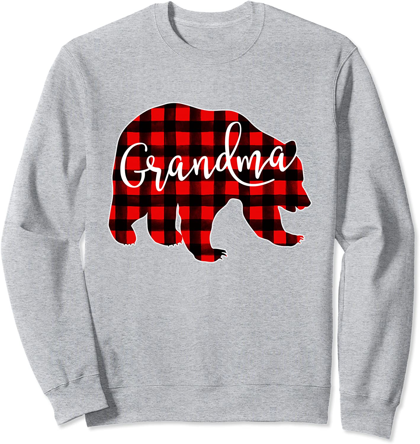 Grandma Bear Red Plaid Sweatshirt Matching Christmas Family