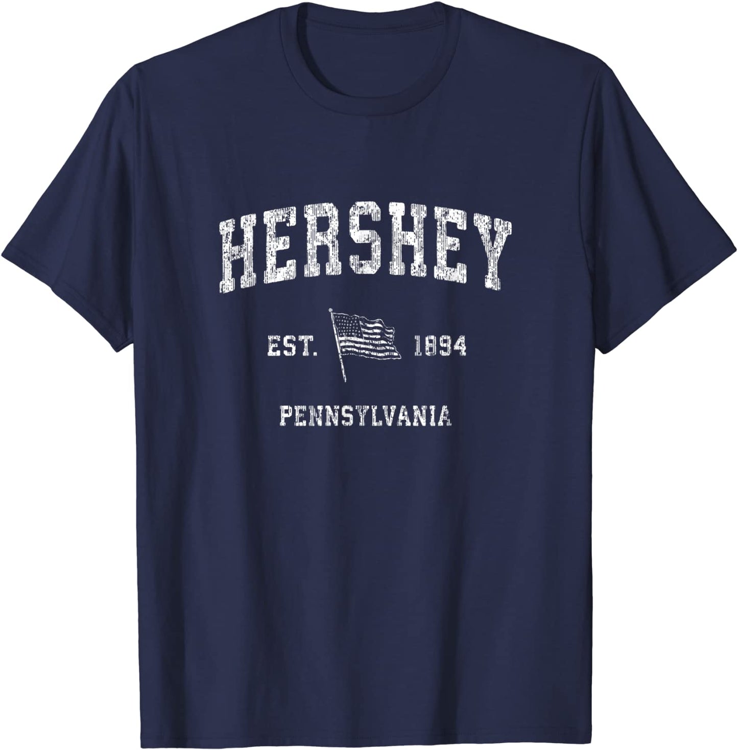 Hershey Pennsylvania PA T-Shirt Vintage US Flag Sports Tee