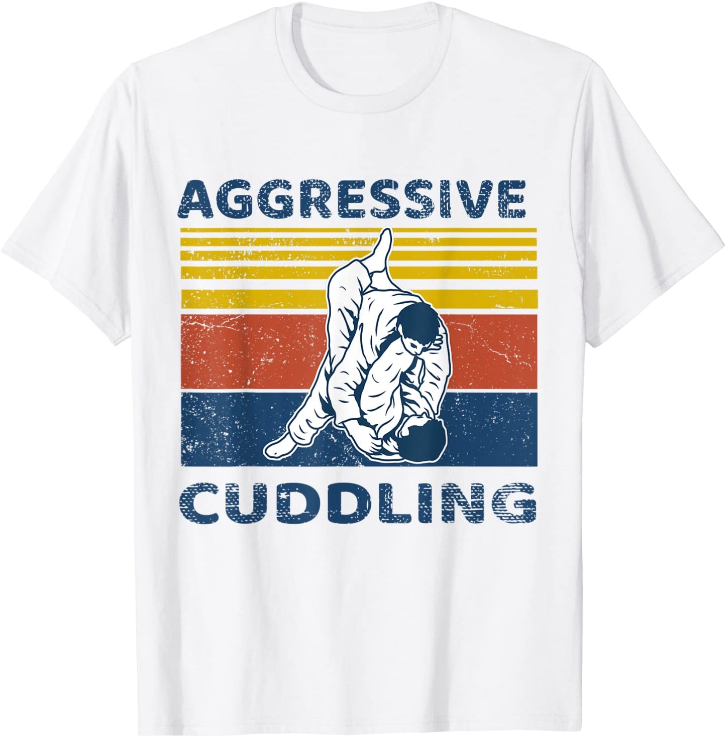 Jiu Jitsu Shirts Aggressive Cuddling Vintage BJJ MMA Jujitsu T-Shirt