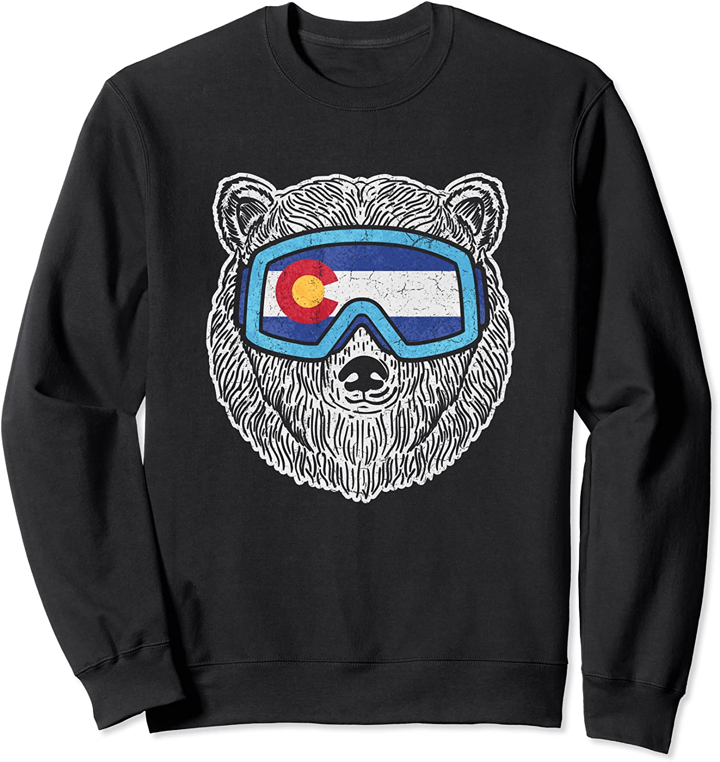 Colorado Flag Skiing Snowboarding Snow Bear Trendy shirt Sweatshirt