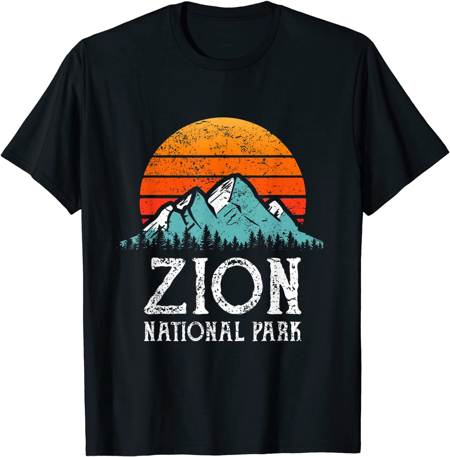 Zion National Park Vintage Retro Sunset 70s 80s T-Shirt