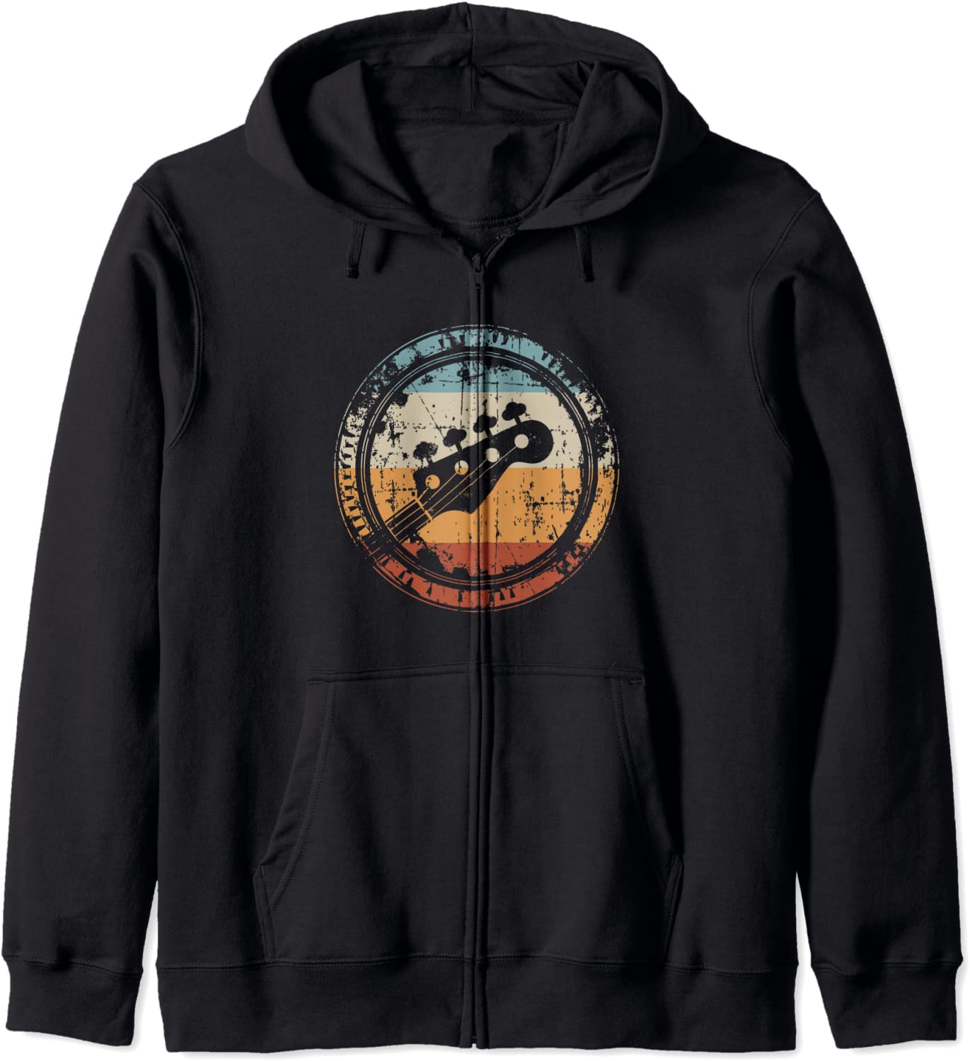 Vintage Bass Guitar Headstock for Bassist and Bass Player Hoodie