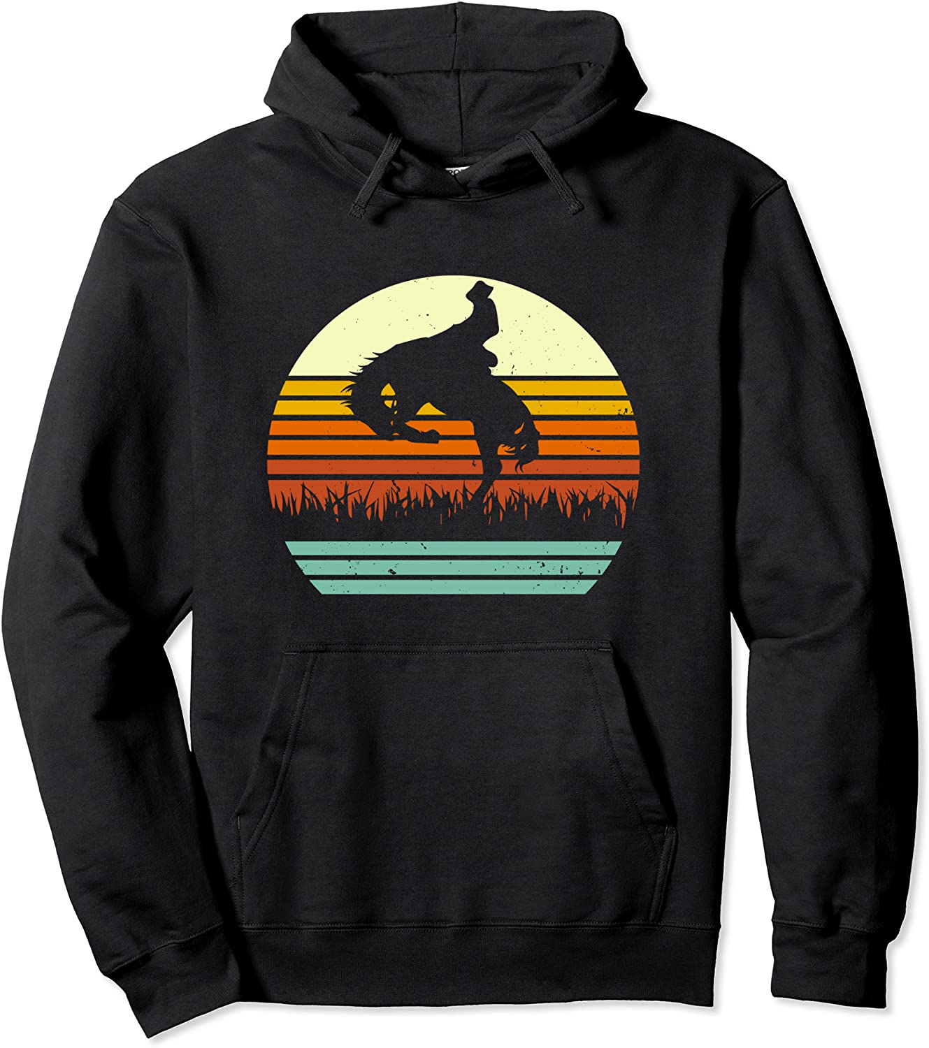 Bucking Horse Rodeo Retro Style Pullover Hoodie