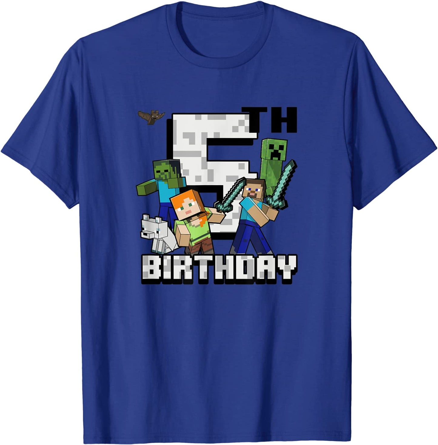 Minecraft Group Shot Happy 5th Birthday T-Shirt