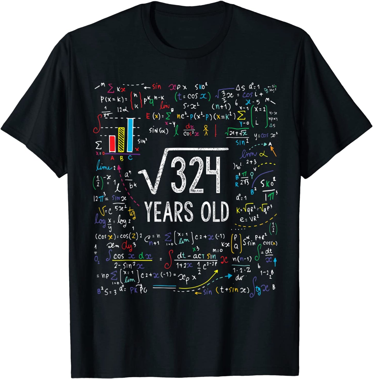 Square Root Of 324 18th Birthday 18 Year Old Gifts Math Bday T-Shirt