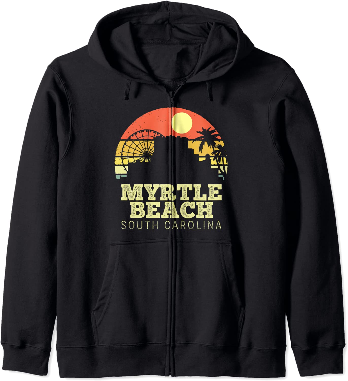 Myrtle Beach South Carolina Vintage Sunset Vacation Hoodie
