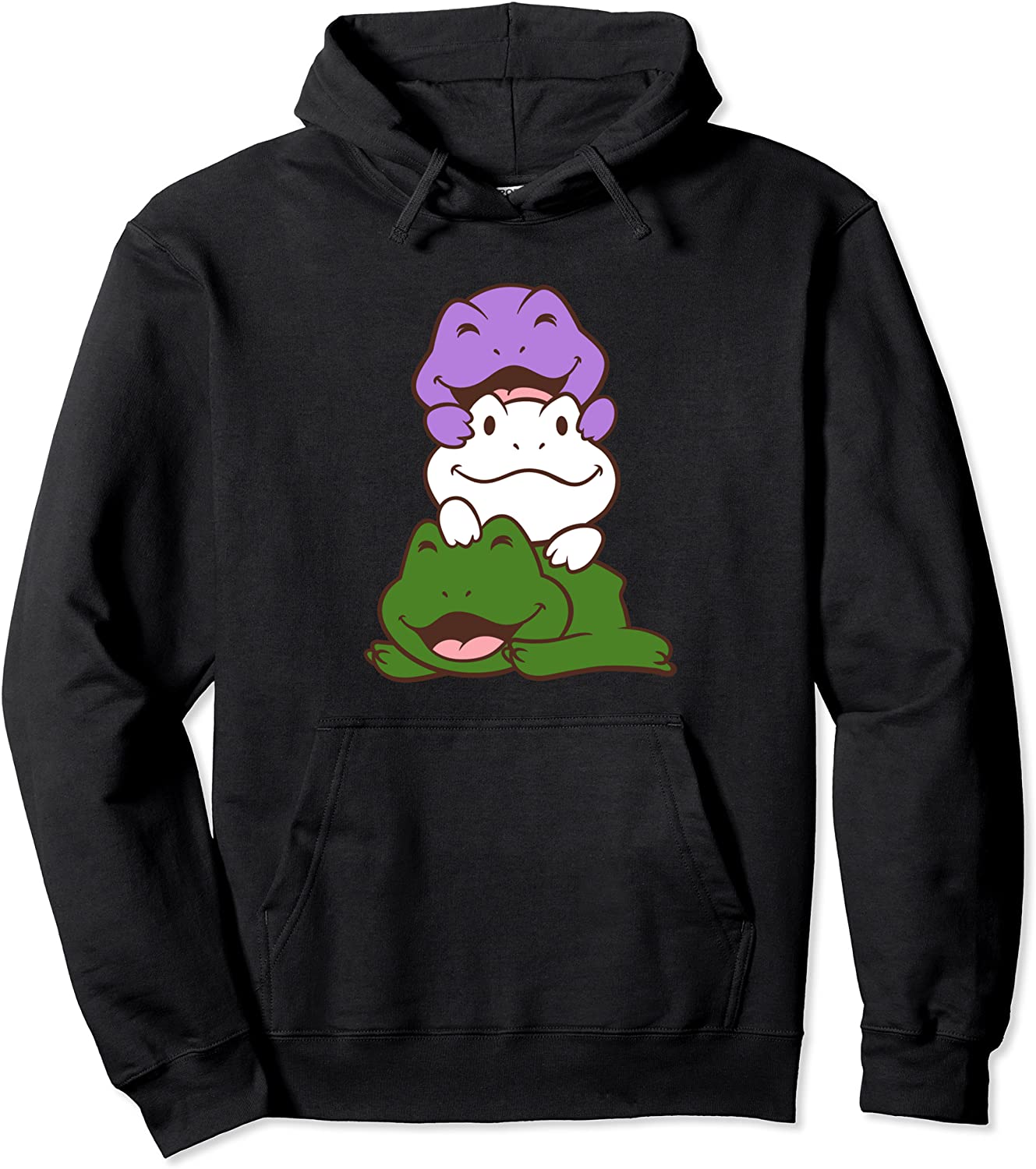 Genderqueer Kawaii Frog Anime Art Cute LGBTQ Graphic Pullover Hoodie
