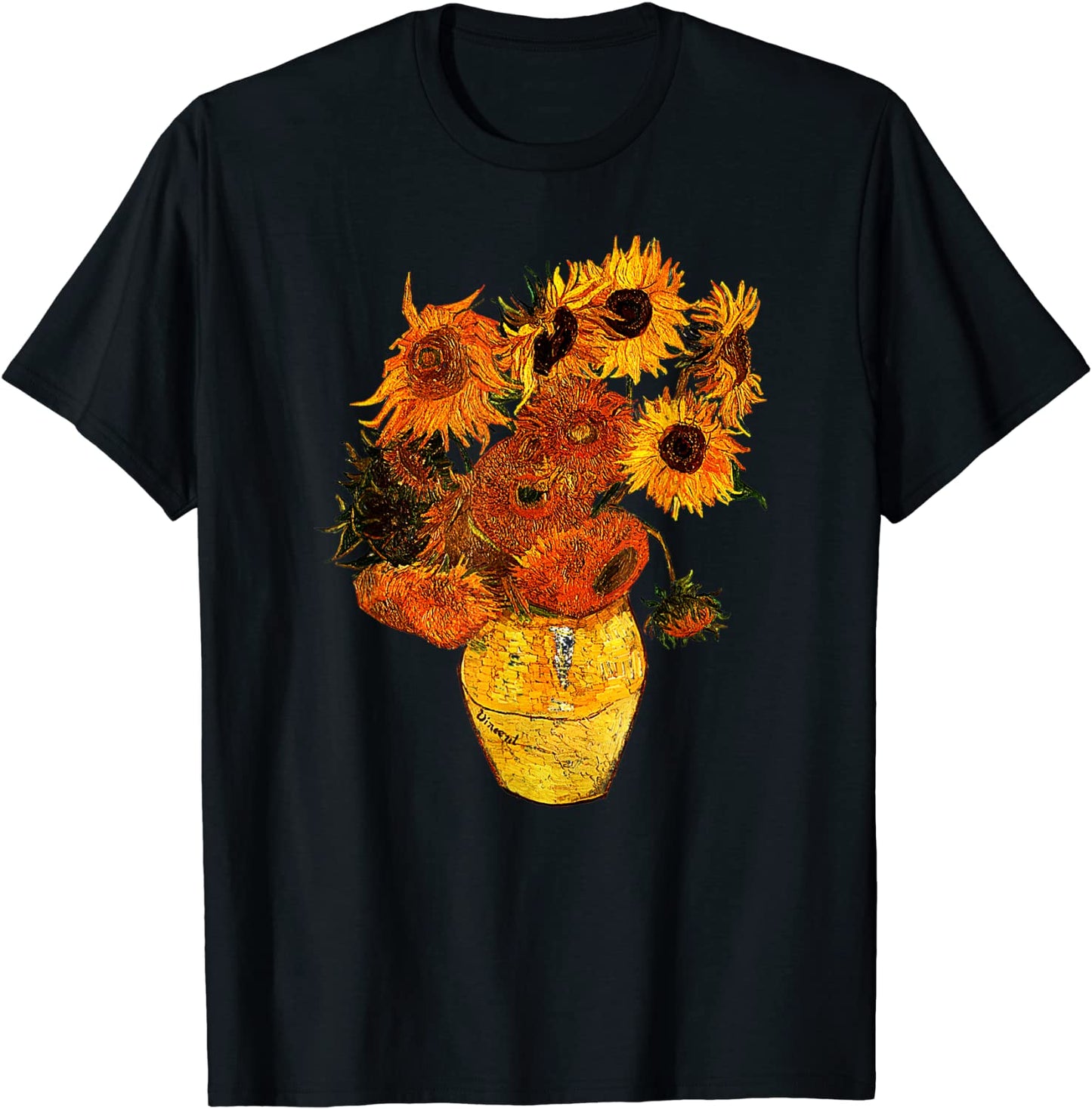 Van Gogh Sunflowers Tee Vintage Yellow Flowers Art Painting T-Shirt