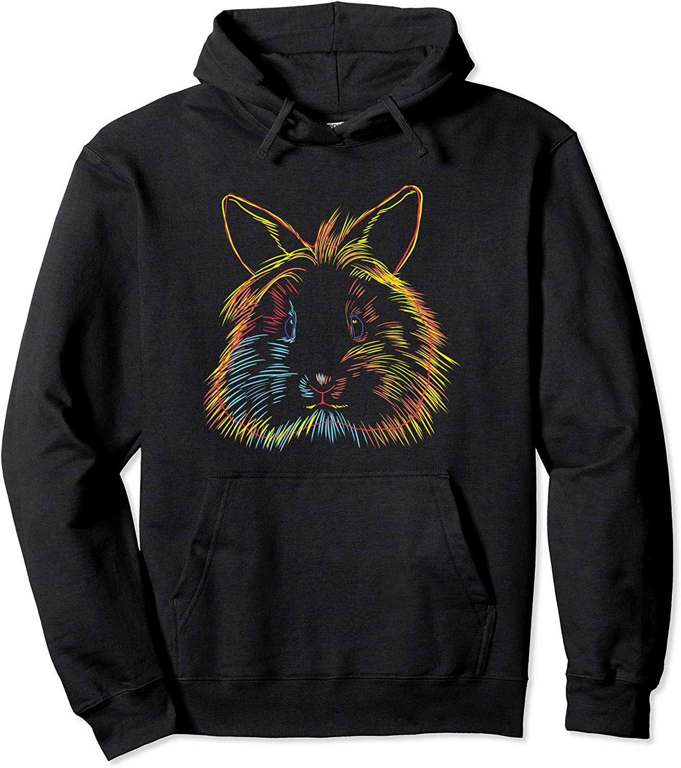 Colourful Bunny Lionhead Rabbit Pullover Hoodie