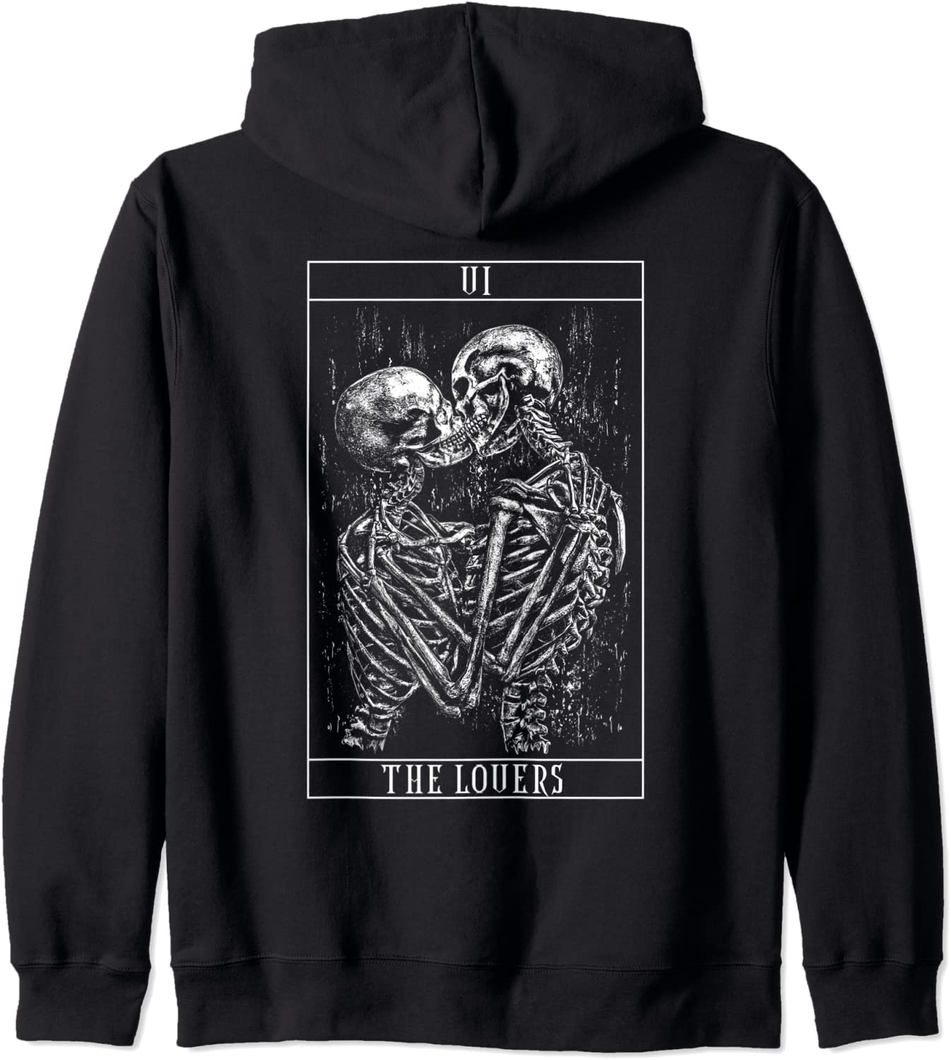 Tarot Card The Lovers - Skeleton Love Kisses Bones Horror Hoodie