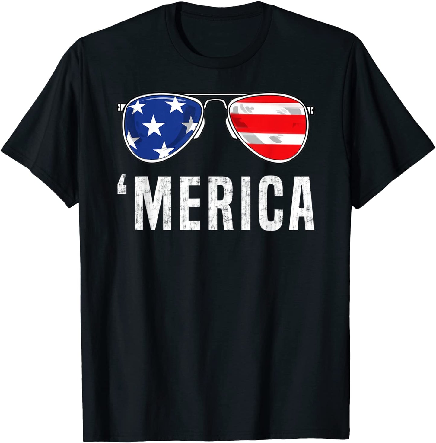 4th Of July Merica American Flag Sunglasses Boys Girls Kids T-Shirt