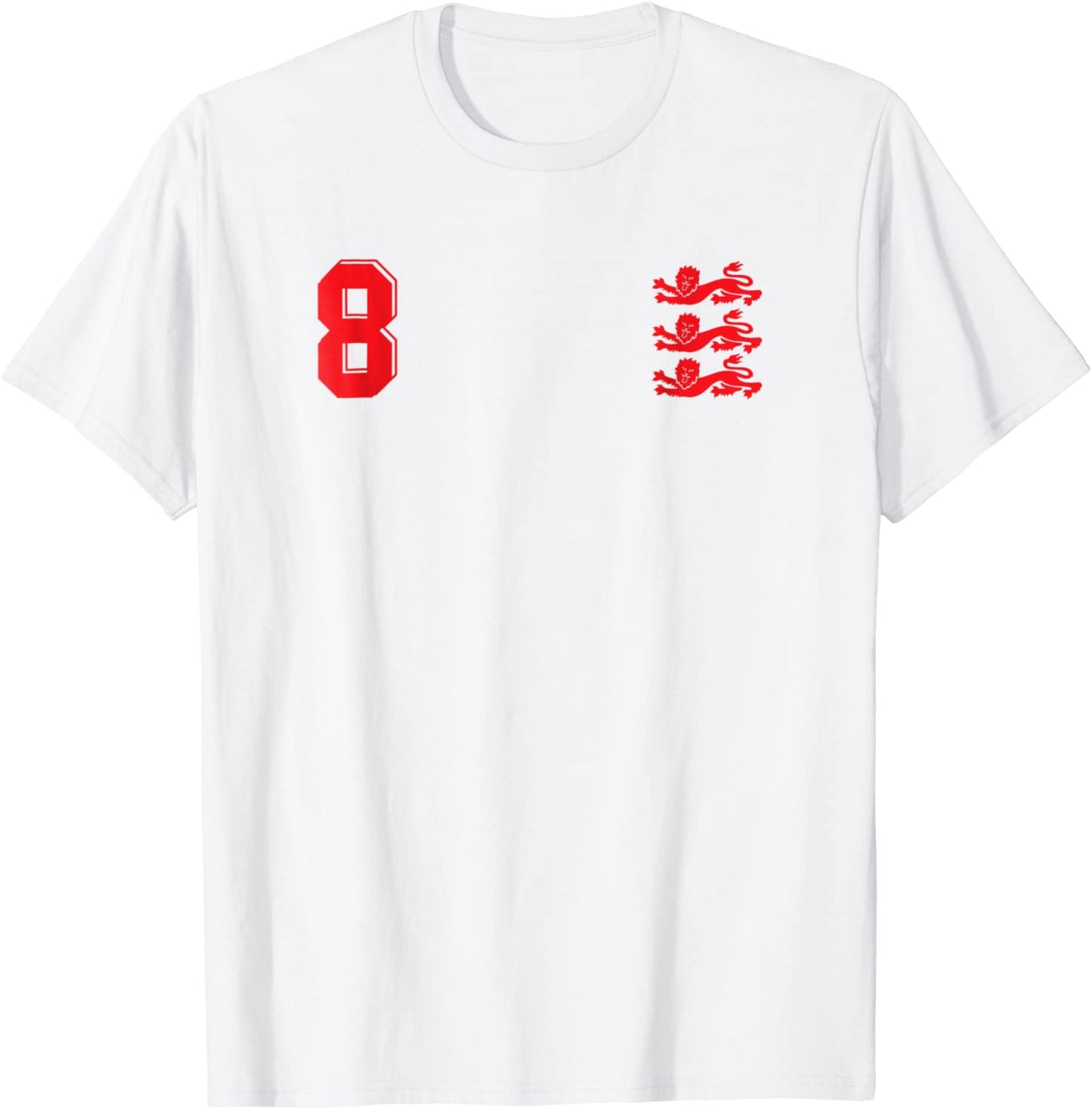 Retro England Football Jersey Soccer T-Shirt Lions White 8