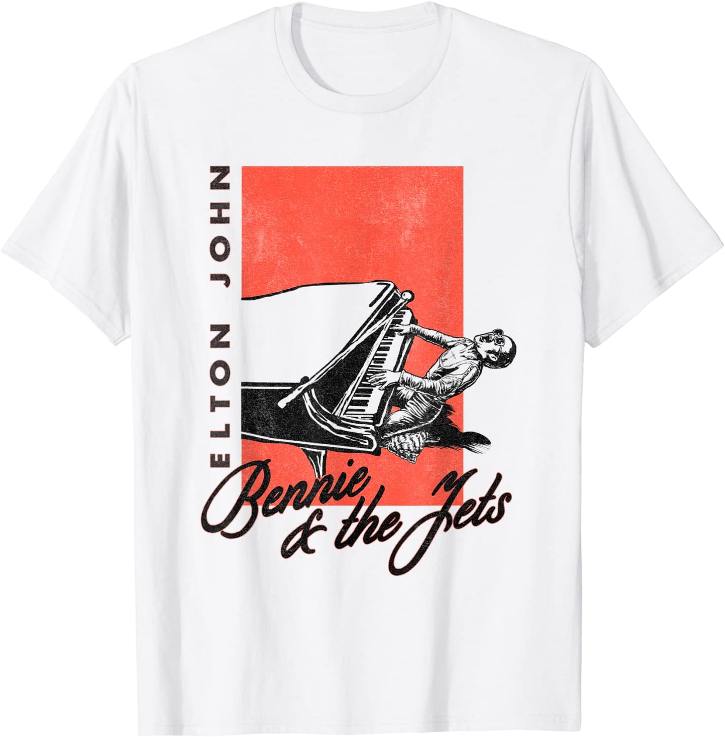 Elton John Official Bennie And The Jets Piano T-Shirt