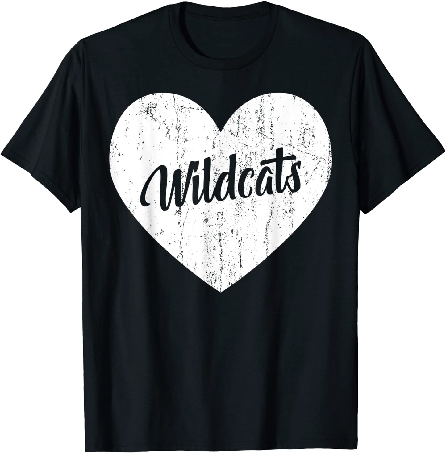 Wildcats School Sports Fan Team Spirit Mascot Heart Gift T-Shirt