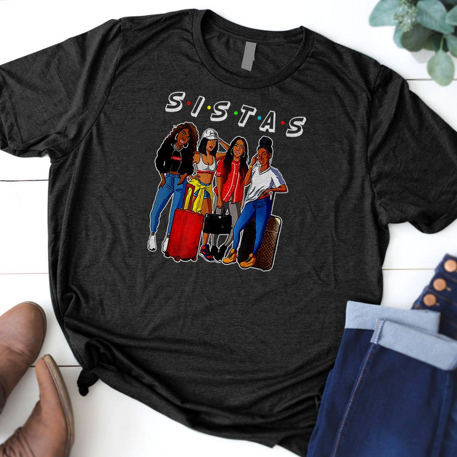 Sistas Afro Women Together Women Tshirt Women Birthday Tee T-Shirt_1