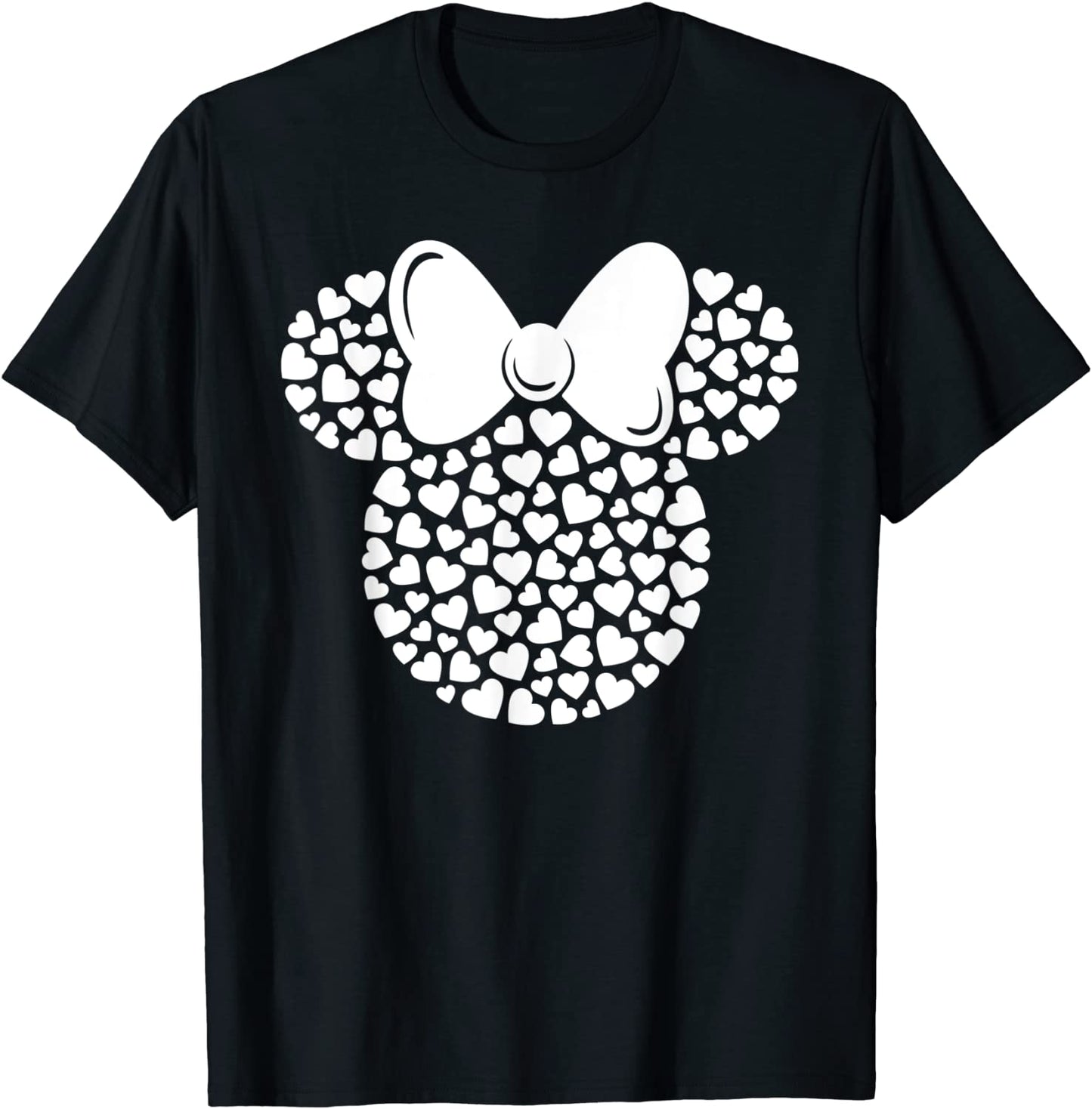 Disney Minnie Mouse Icon Filled with White Hearts T-Shirt