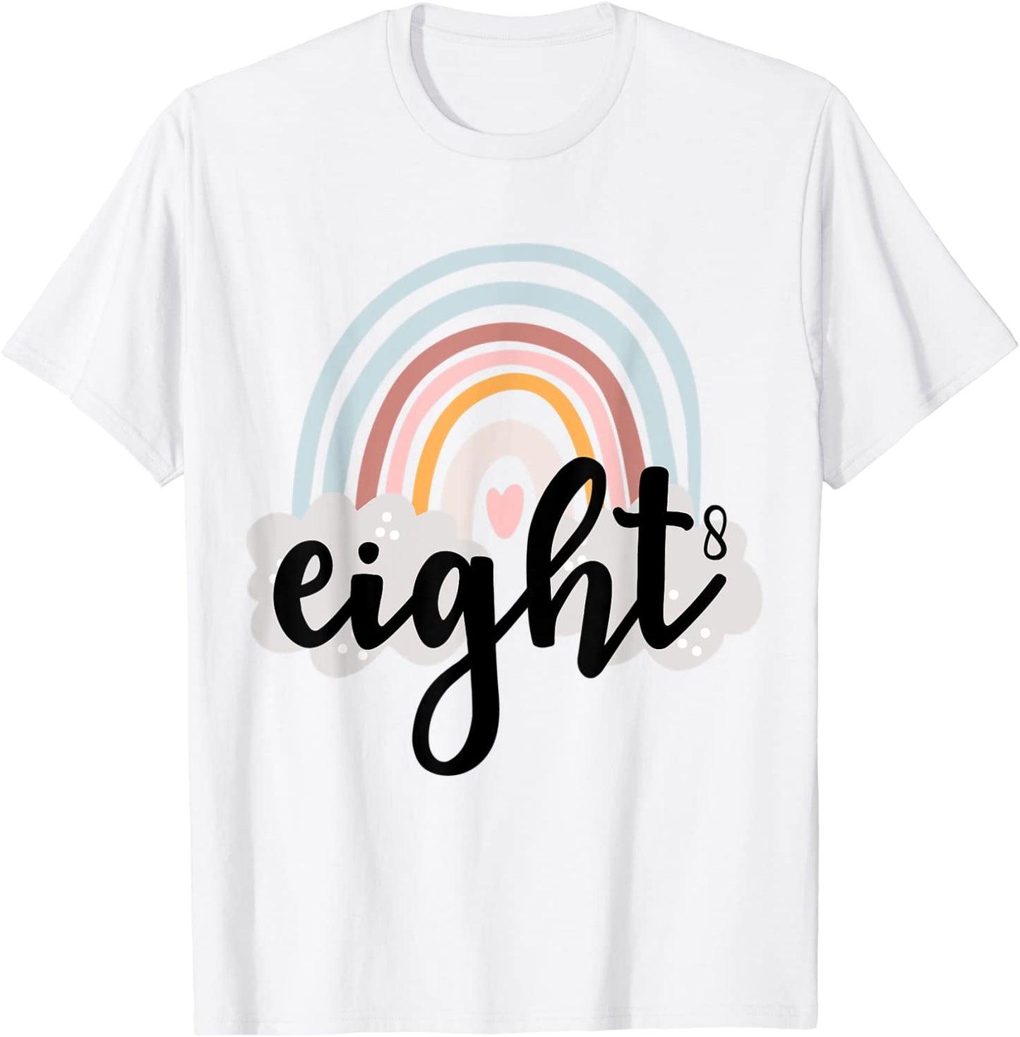 Eight Year Birthday Rainbow Party Boho Family 8 Year Old T-Shirt